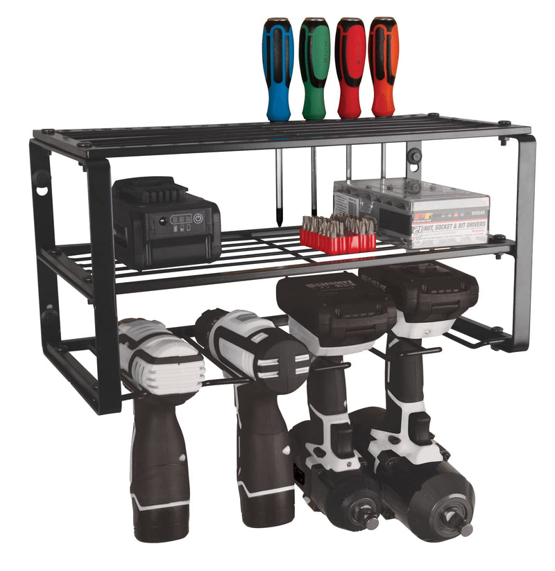 Power Tool Performance Tool W7701 Organizer Wall Mount - Hand Tool Storage Racks, Utility Racks, Drill Holder & More - 3 Tier Sturdy Iron 16" Cordless Tool Organizers