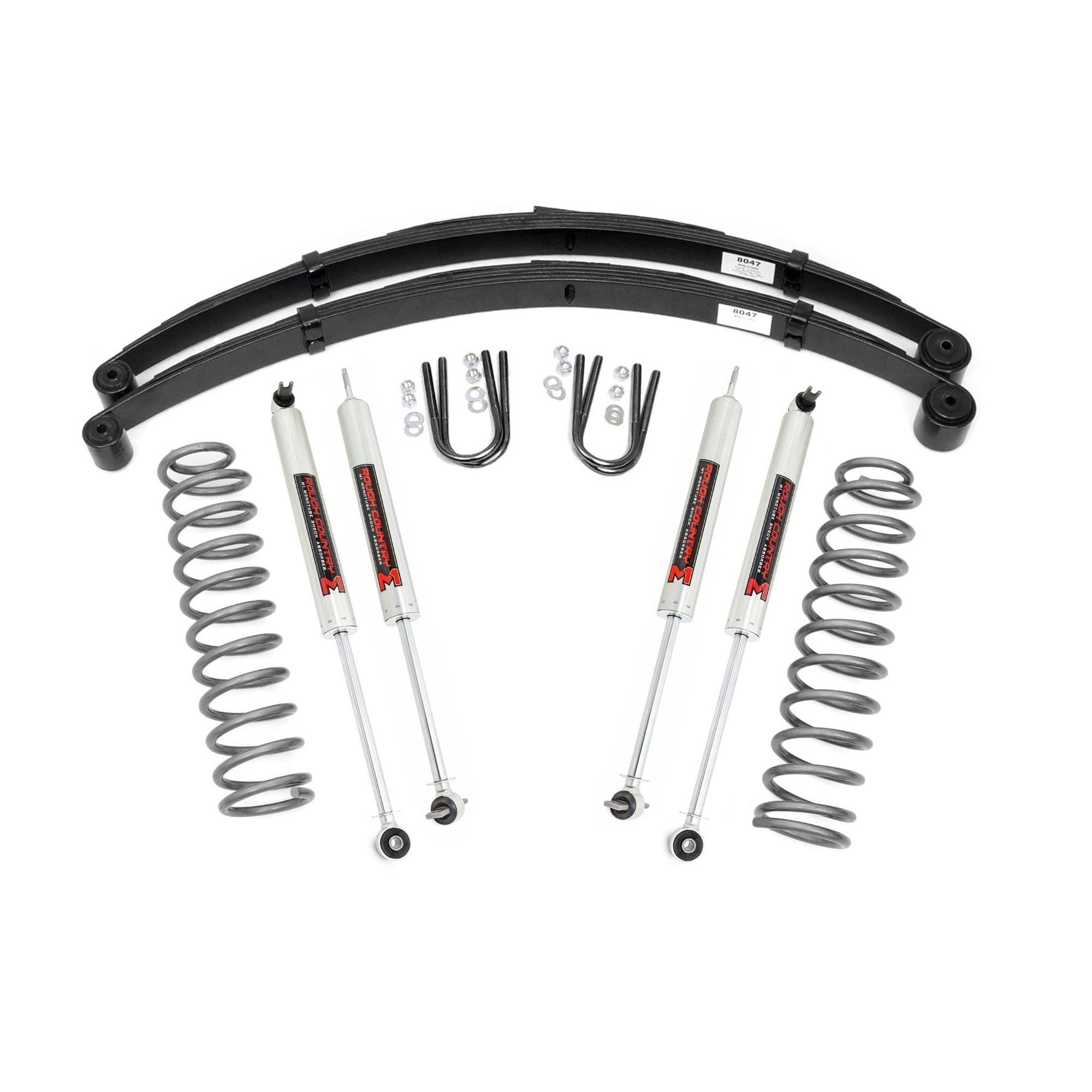 3" Lift Kit Rough Country w/M1 Shocks for 1984-2001 Jeep Cherokee XJ - 63040