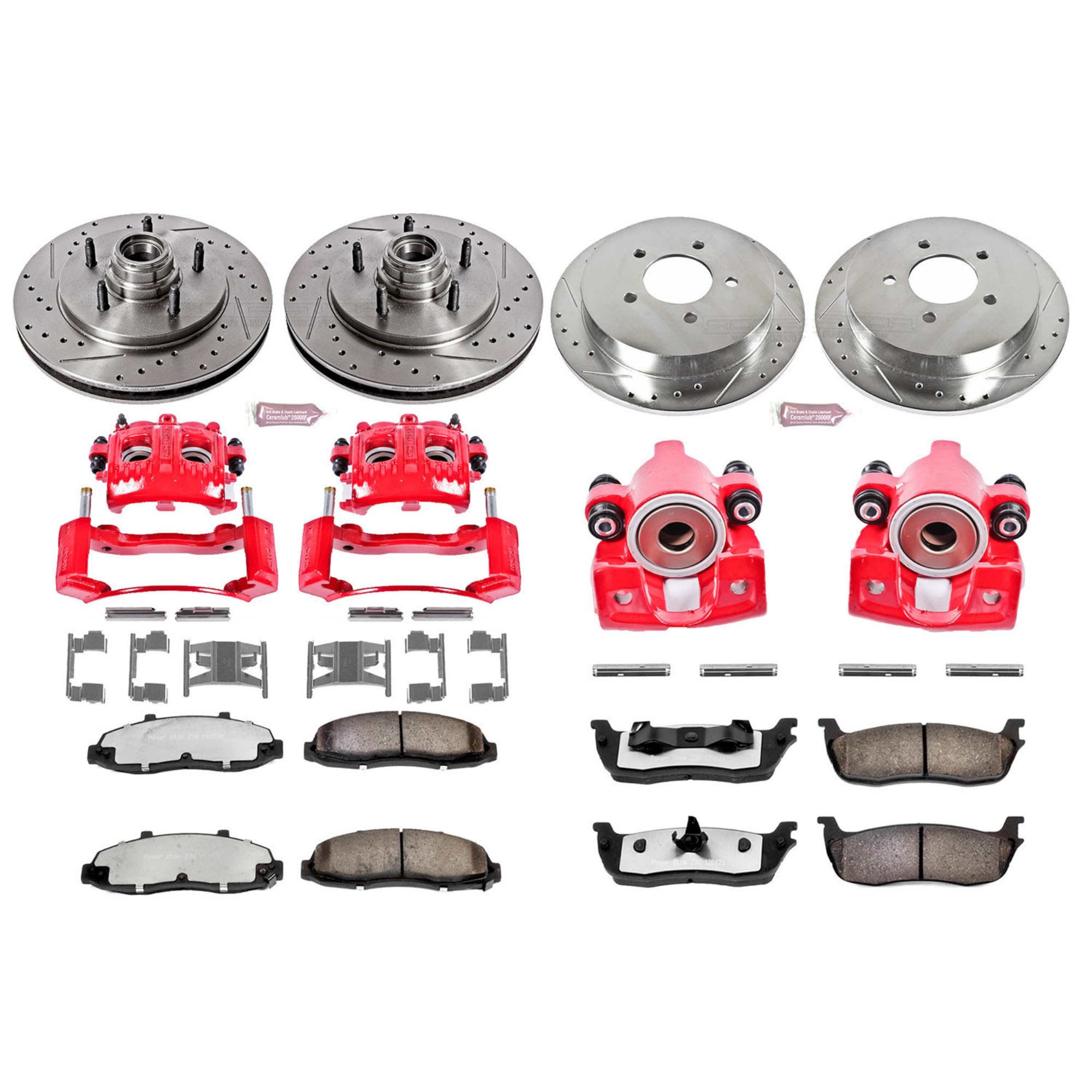 Power Stop Z36 KC1881-36 Front & Rear Truck and Tow Brake Kit with Calipers For Ford F-150 1999-2000 [Model Specific]
