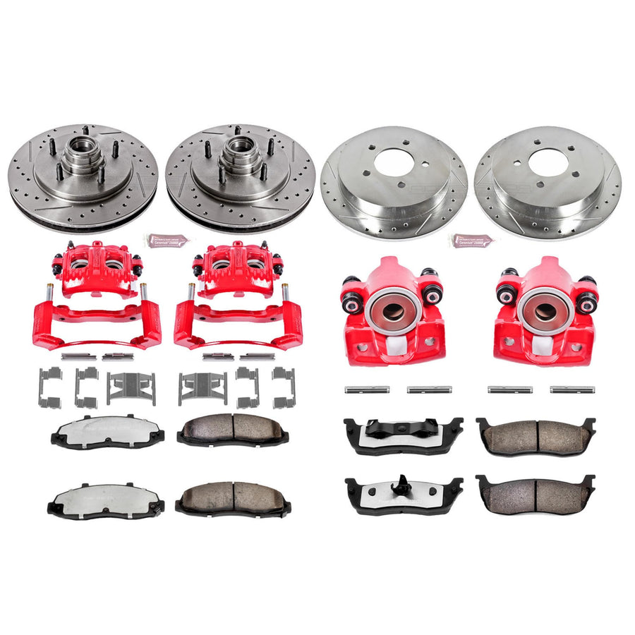 Power Stop Z36 KC1881-36 Front & Rear Truck and Tow Brake Kit with Calipers For Ford F-150 1999-2000 [Model Specific]