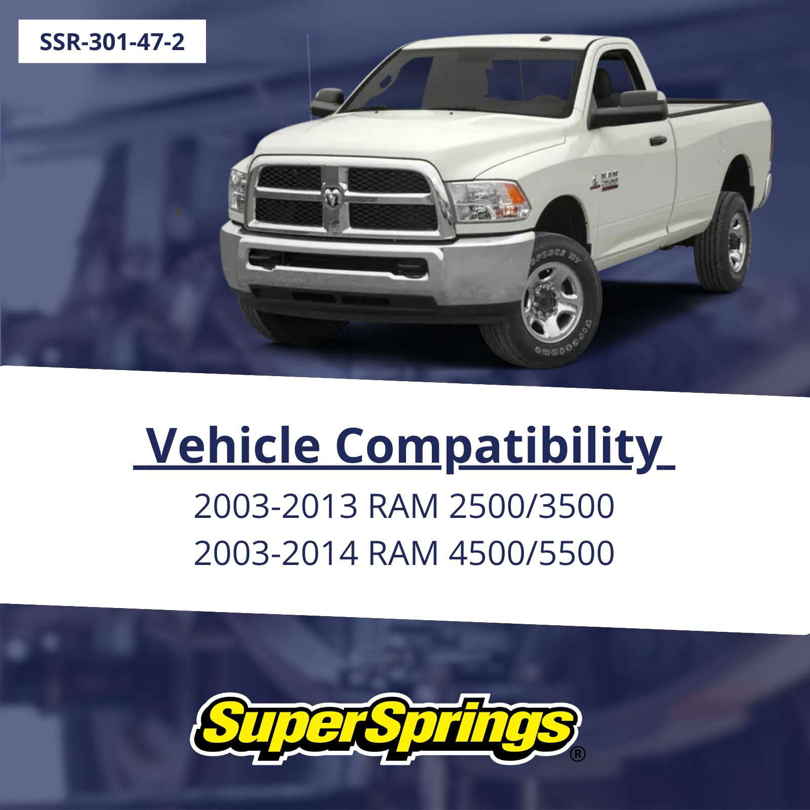 SSR-301-47-2 SuperSprings | Rear SumoSprings for Dodge RAM 2500, Dodge RAM 3500, Black