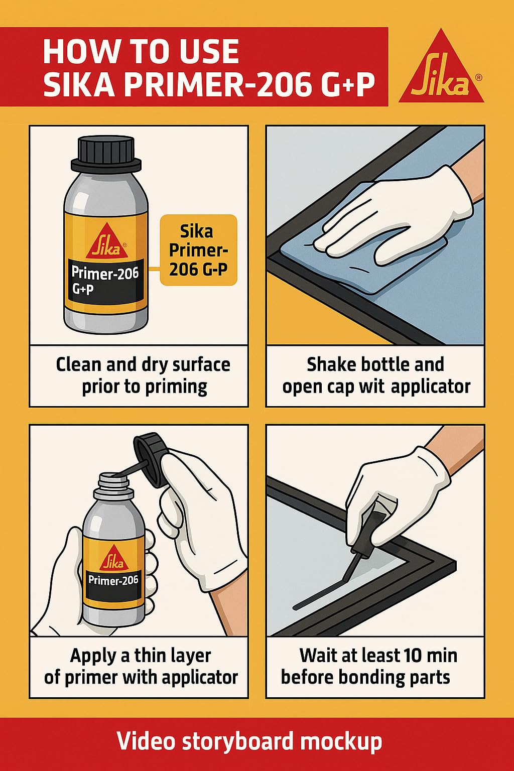 250ml Bottle Sika Primer-206 G+P Black