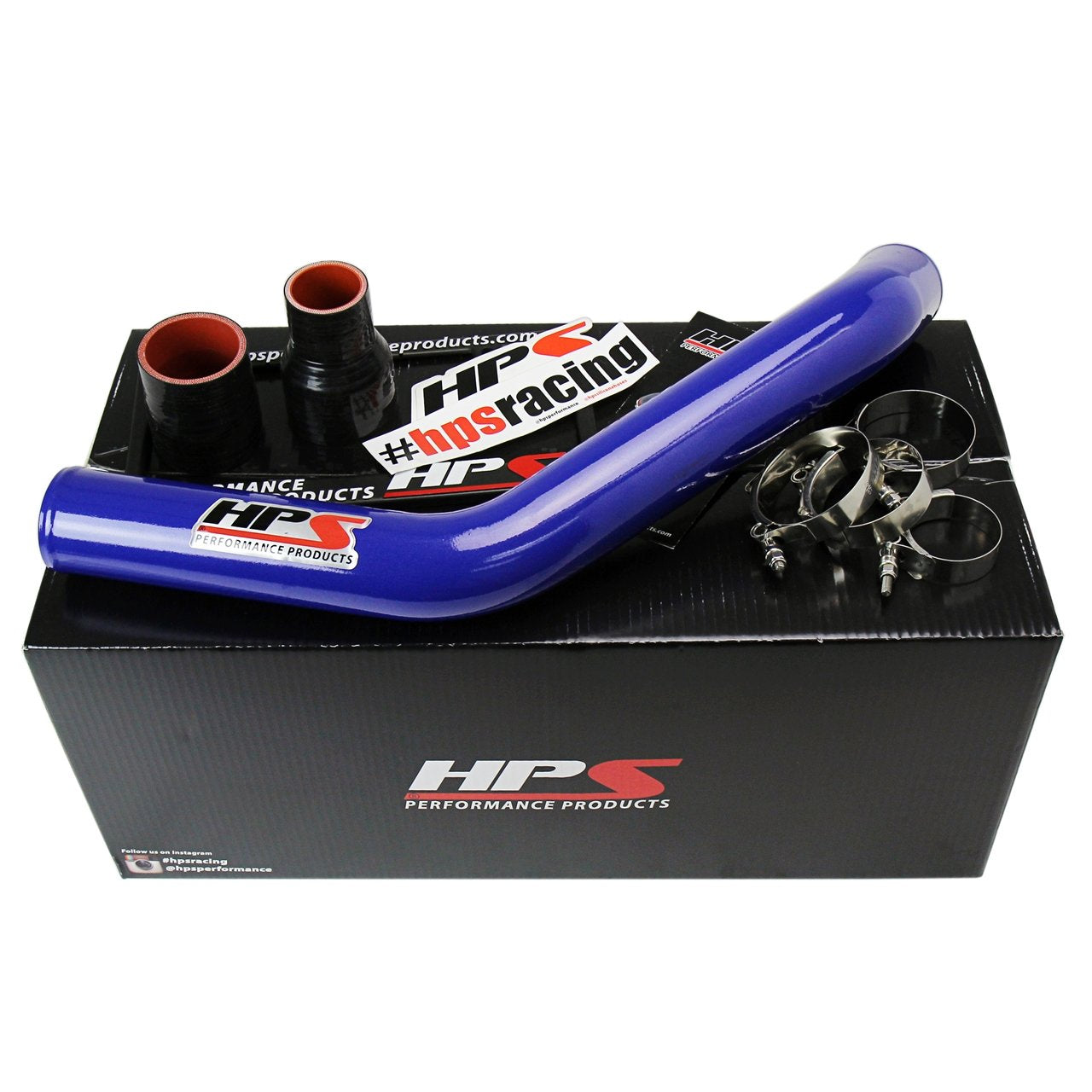 HPS Performance Intercooler Blue (2.5" Upper Charge Hot UICP) Compatible for 2008-2015 Mitsubishi Lancer EVO X Turbo, 17-103BL