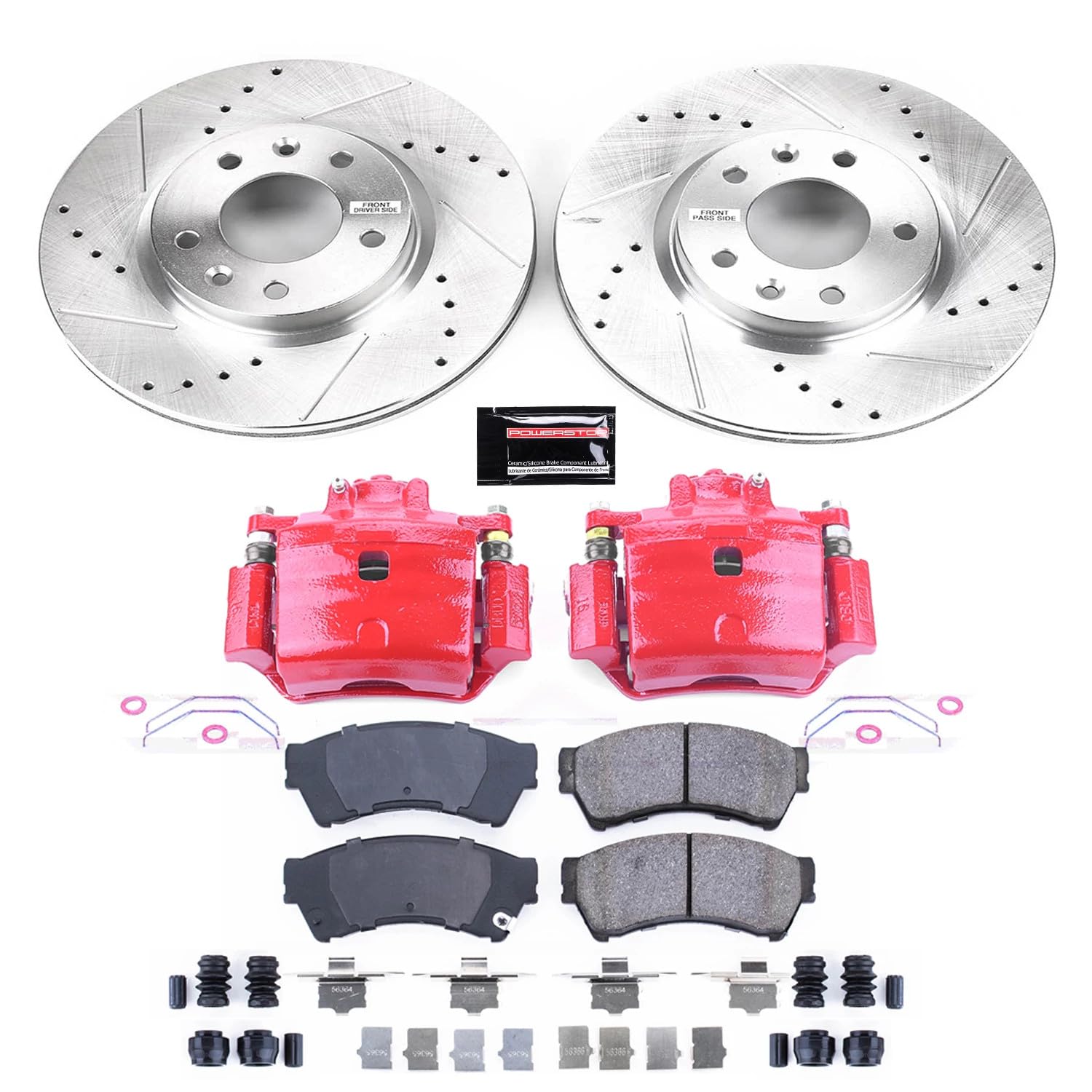 Power Stop Z23 Evolution KC199 Front Brake Caliper Kit- Brake Rotors, Brake Pads, Brake Calipers For Ford Fusion, Lincoln MKZ, Lincoln Zep, Mazda 6, Mercury Milan [Model Specific]