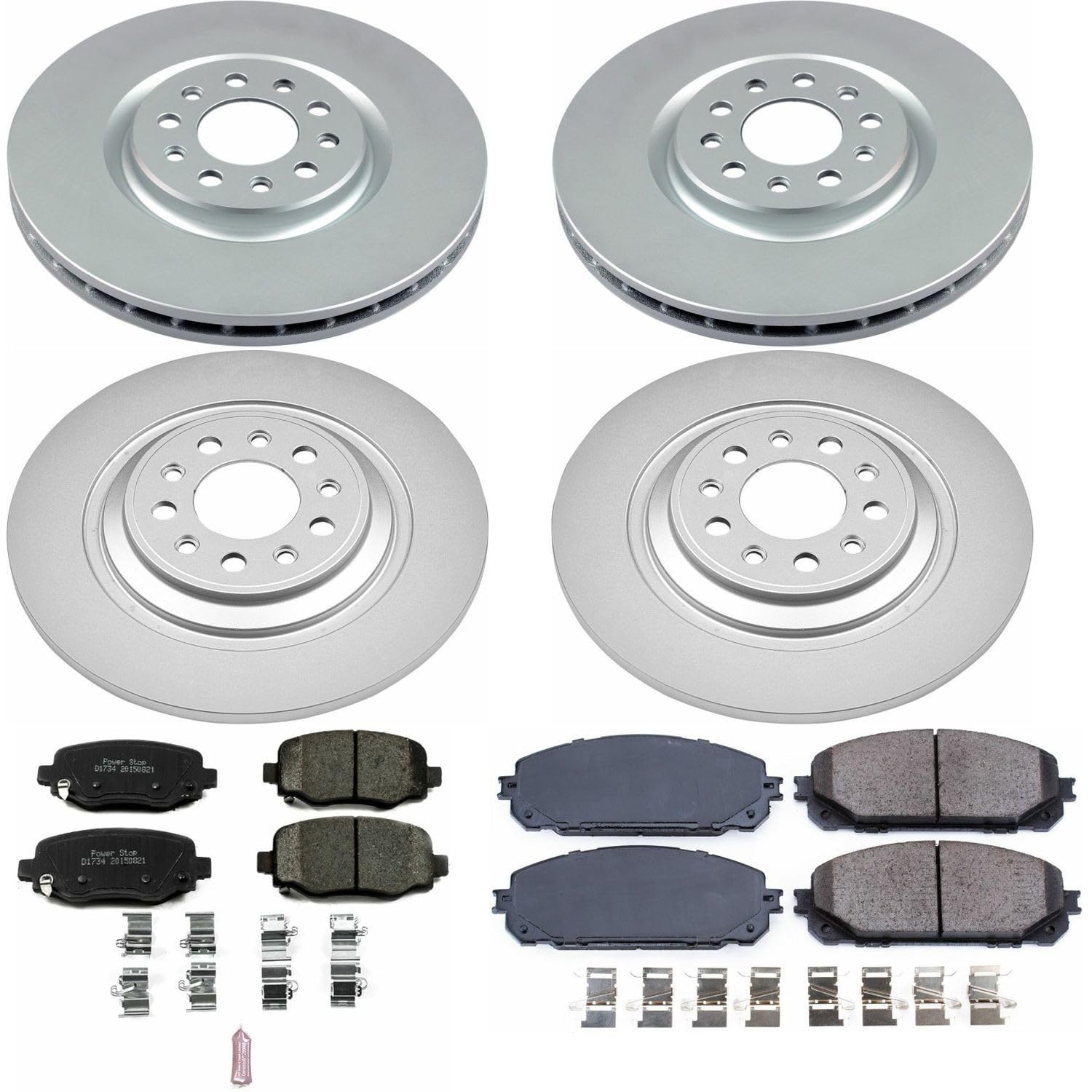 Power Stop Z17 Evolution Geomet Coated Brake Kit Front and Rear For Jeep Cherokee 2016-2022 [Model Specific]