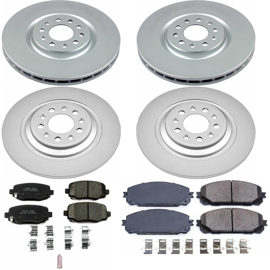 Power Stop Z17 Evolution Geomet Coated Brake Kit Front and Rear For Jeep Cherokee 2016-2022 [Model Specific]
