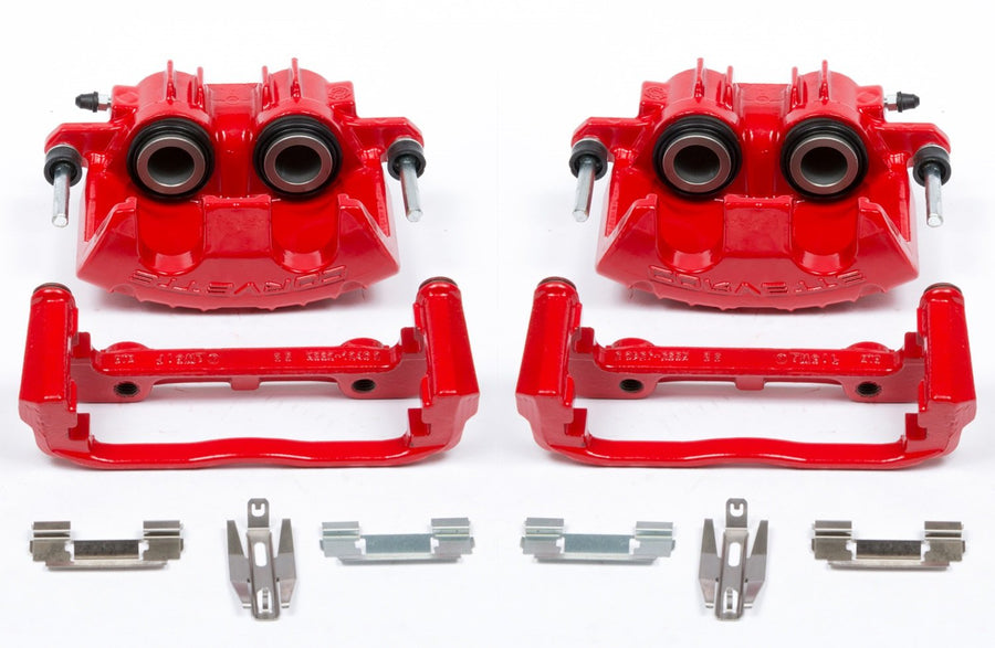 Power Stop S4702 Front Pair of High-Temp Red Powder Coated Calipers For Chevrolet Corvette 1997-2004 [Model Specific]
