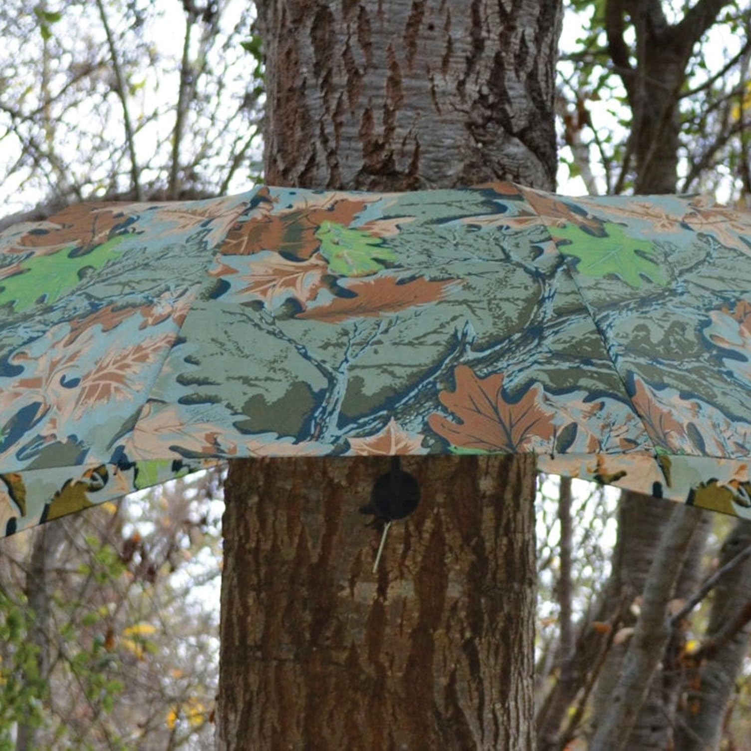 HME Portable Full-Protective Weather-Resistant Lightweight Versatile Durable Hub-Style Design Hunting Tree Stand Umbrella - 53" Width