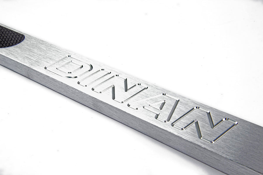 Dinan Rear Shock Tower Brace D180-0461 Brushed Aluminum with Carbon Fiber Inlays