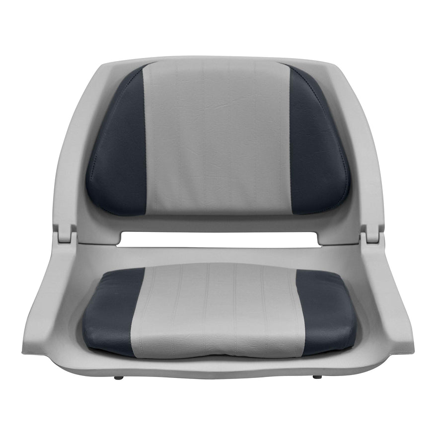 Molded Fishing Boat Seat Wise 8WD139LS-012 with Marine Grade Cushion Pads, Grey Shell, Grey/Charcoal Cushion
