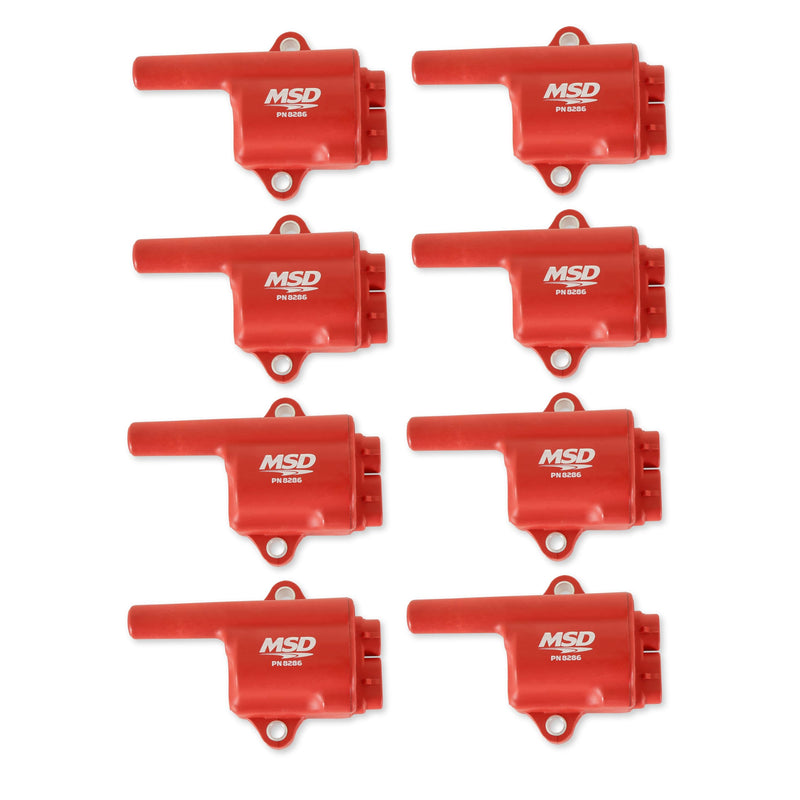 Pro Power Series MSD 82868 Ignition Coil, Red, 8-Pack