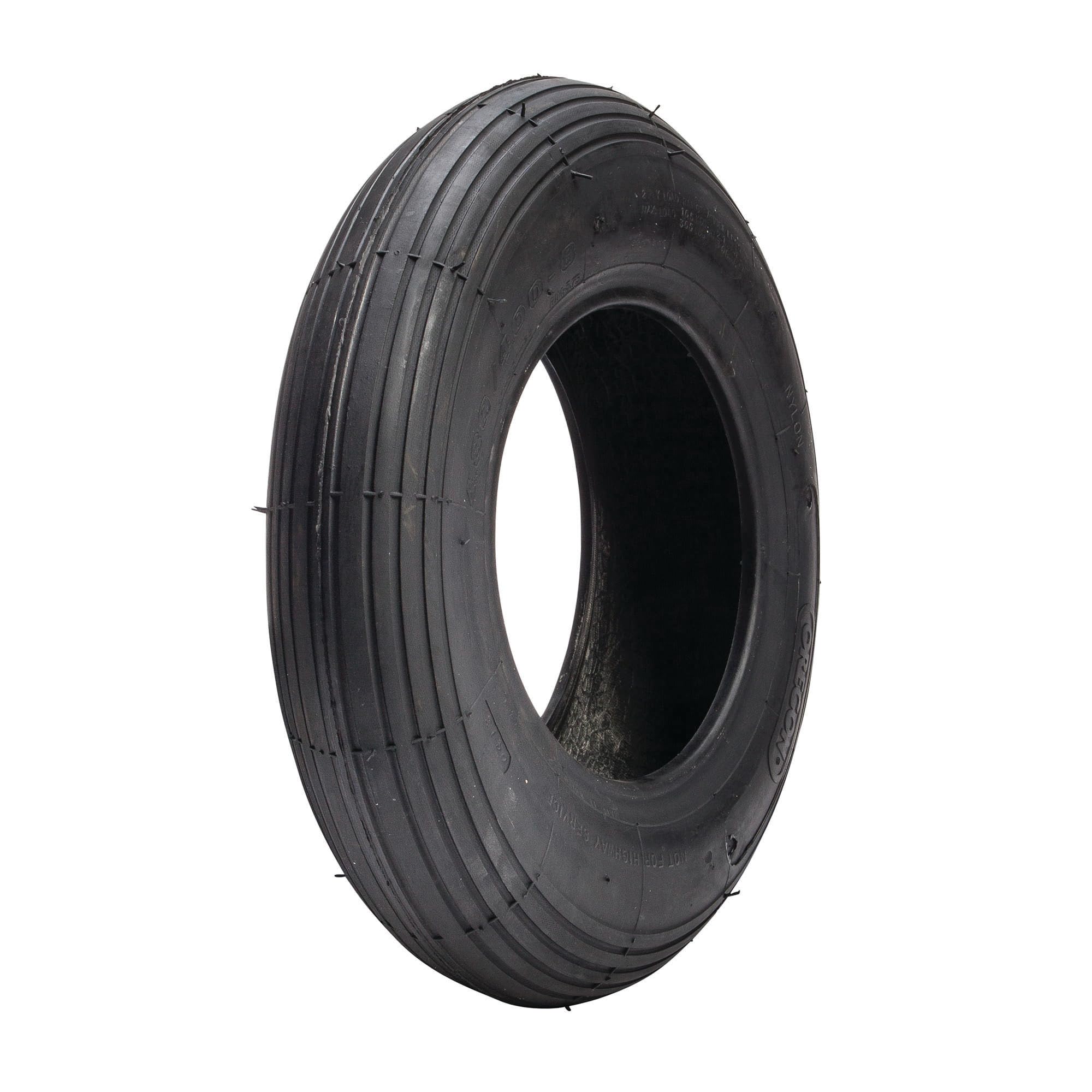 Oregon 480/400-8 58-012 Wheelbarrow Rib Tread Tubeless Tire 2-Ply