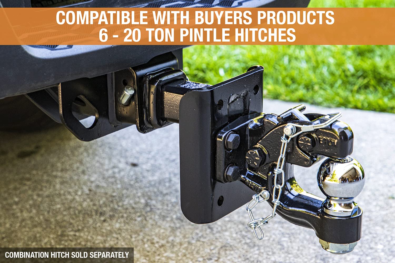 PM90 Buyers Products Pintle Hook Mount – 3 Position Adjustable Trailer Hitch Receiver for 2 Inch Trucks, 17,000 lb MGTW – Heavy-Duty Tow Hitch, 3,400 MVL Rated, 9"