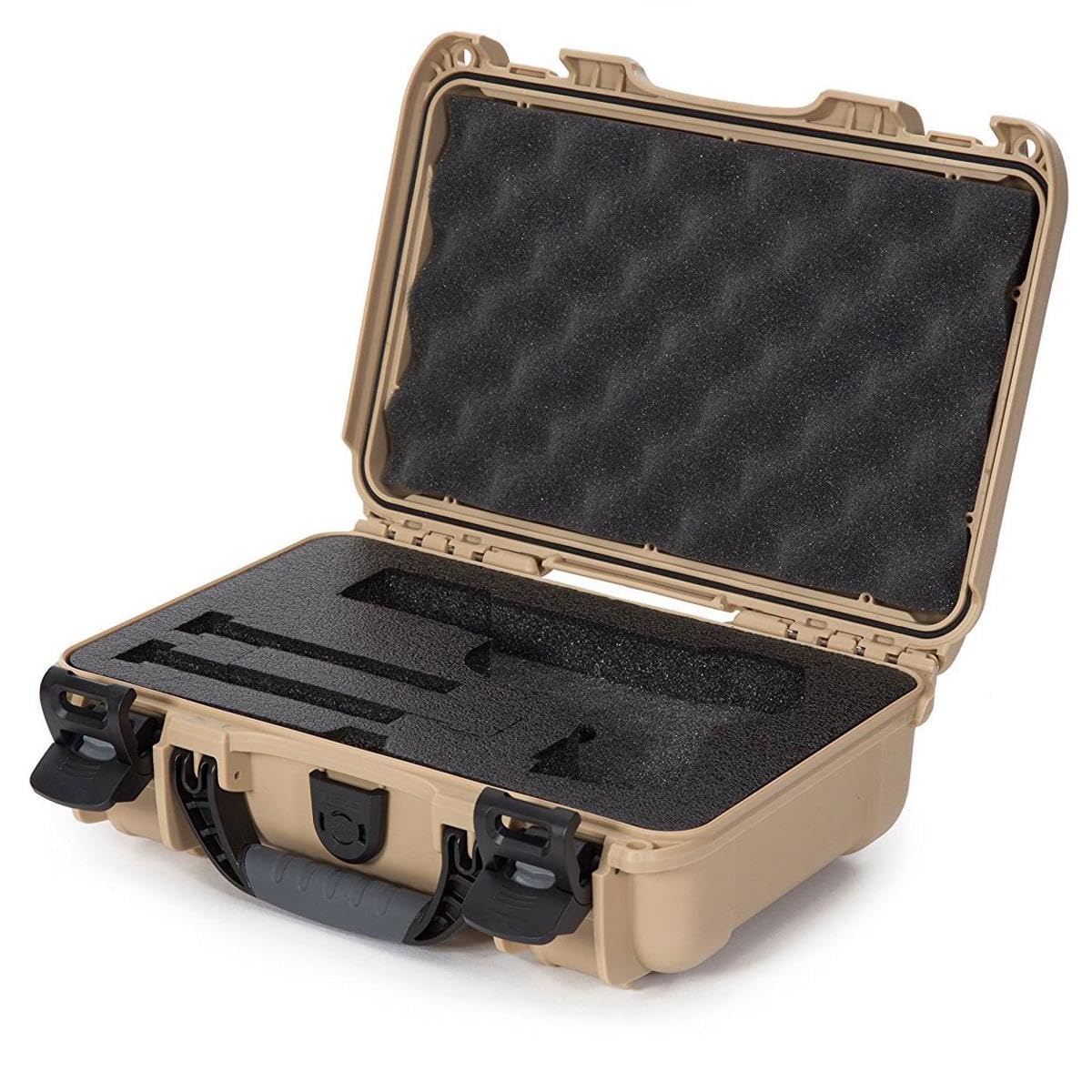 Classic NANUK 909 Hard Case with Custom Foam Insert, IP67 Waterproof & Crushproof, Rugged Construction for Ultimate Protection, Made in North America – Tan (12.6” x 9” x 4.4”)