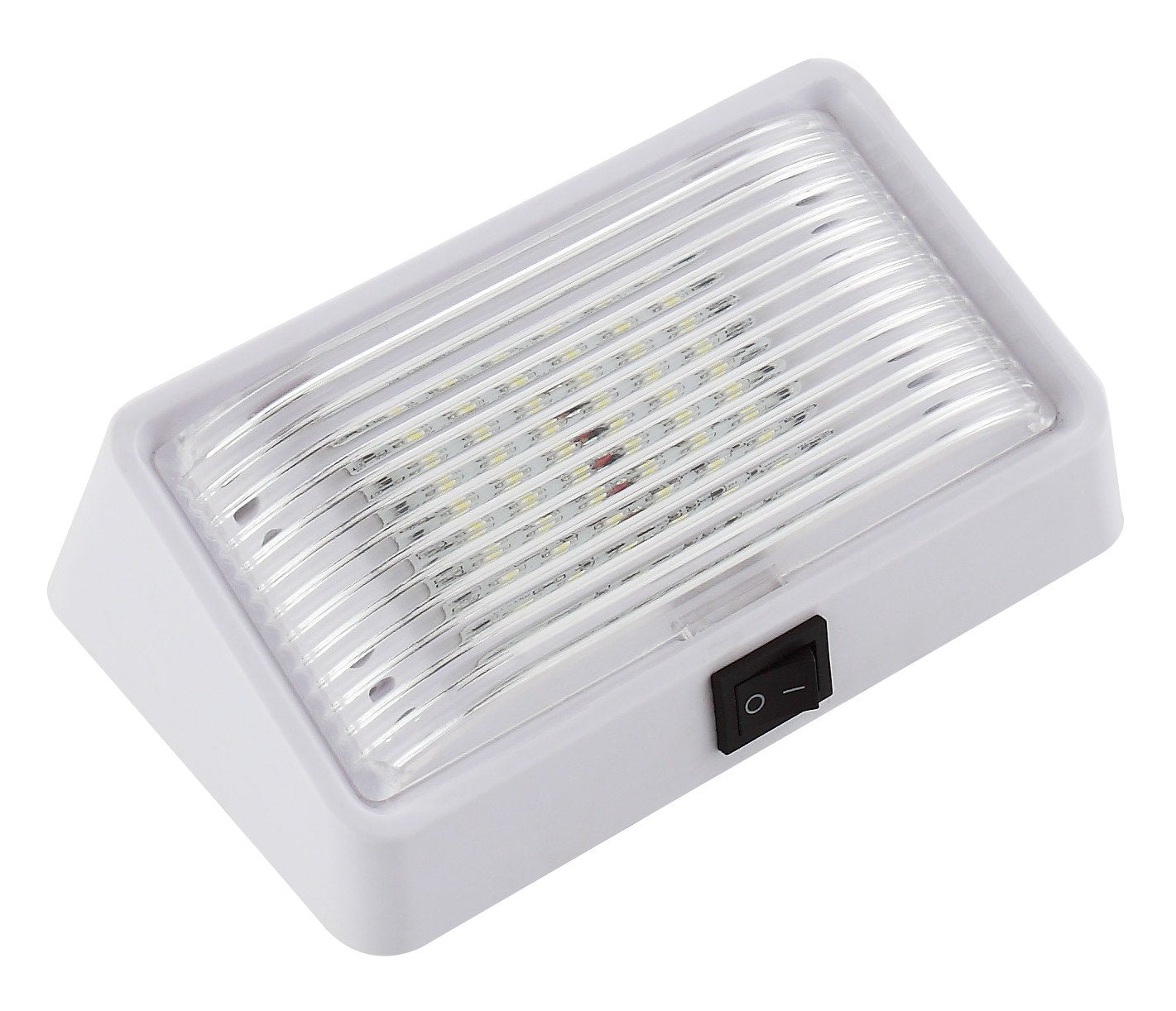 Long Life Green LED RV Porch Lights (Rectangle with on/Off Switch, White)