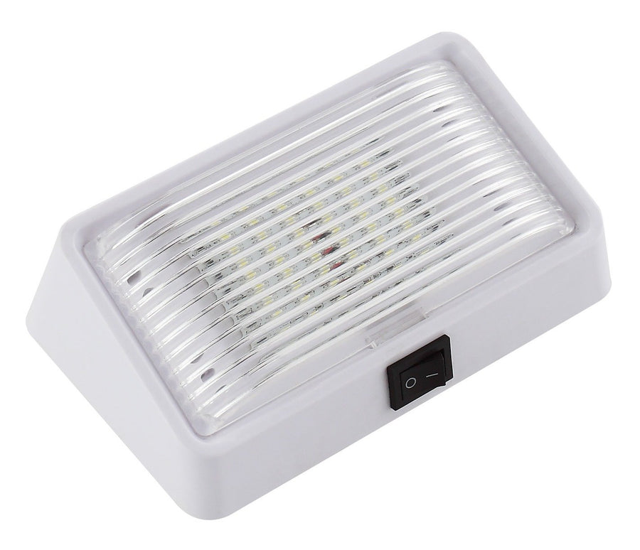 Long Life Green LED RV Porch Lights (Rectangle with on/Off Switch, White)