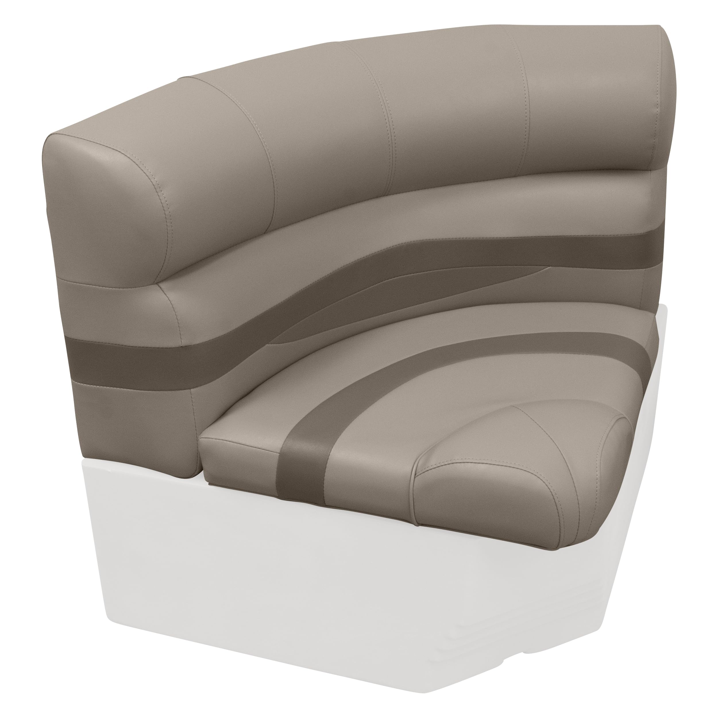 Premier Series Wise BM11028-1749 28" Radius Corner Pontoon Seat Cushion Set, Mocha Java/Café/Mushroom