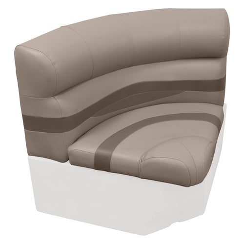 Premier Series Wise BM11028-1749 28" Radius Corner Pontoon Seat Cushion Set, Mocha Java/Café/Mushroom