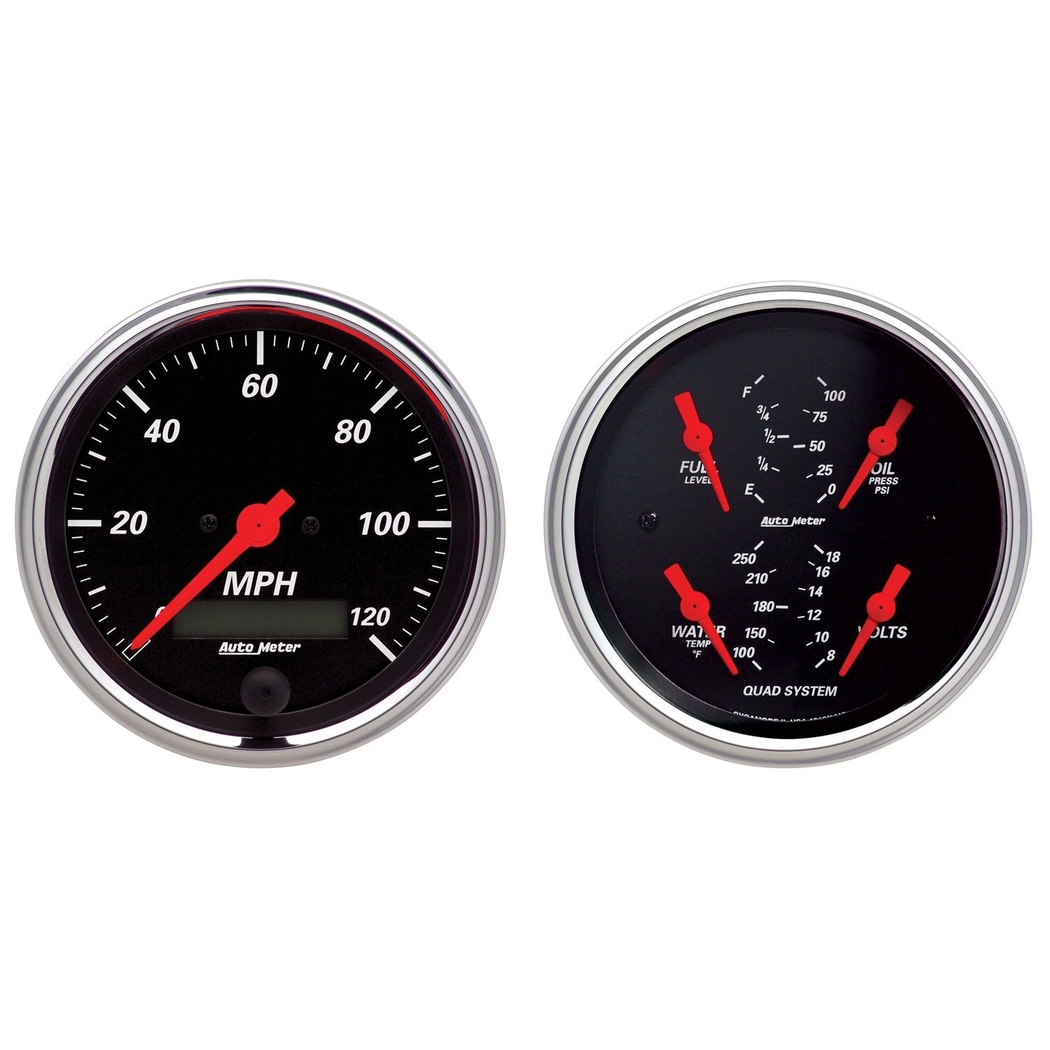 Auto Meter Designer Black 1408 Street Rod Kit