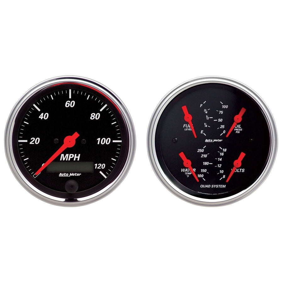 Auto Meter Designer Black 1408 Street Rod Kit