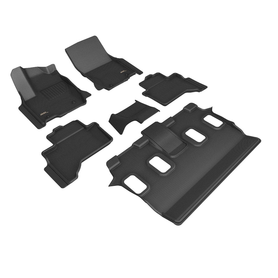 3D MAXpider Kagu Custom Fit Floor Mat (Black) Compatible with Lexus GX 7-Seat 2024-2026 - Full Set