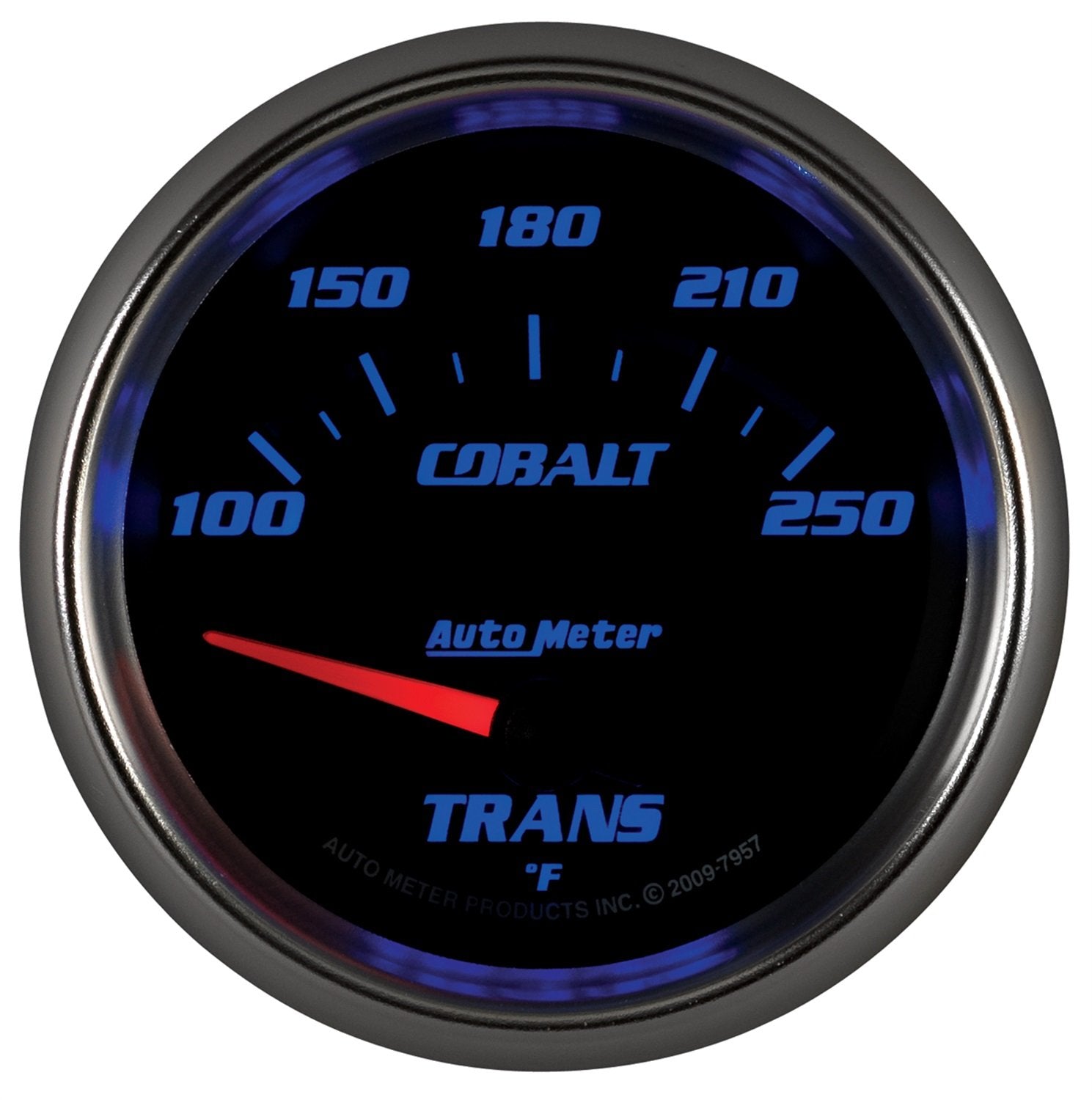 Cobalt Auto Meter 7957 2-5/8" 100-250 F Short Sweep Electric Transmission Temperature Gauge