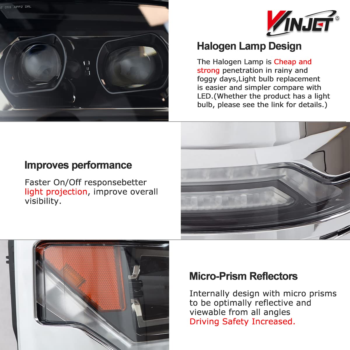 Headlight Assembly Winjet Fit For 2016 2017 2018 2019 Chevy Silverado 1500 Headlamp Replacement w/LED Sequential Turn Signal Light, DRL, High & Low Beam (Chrome Housing Clear Lens)