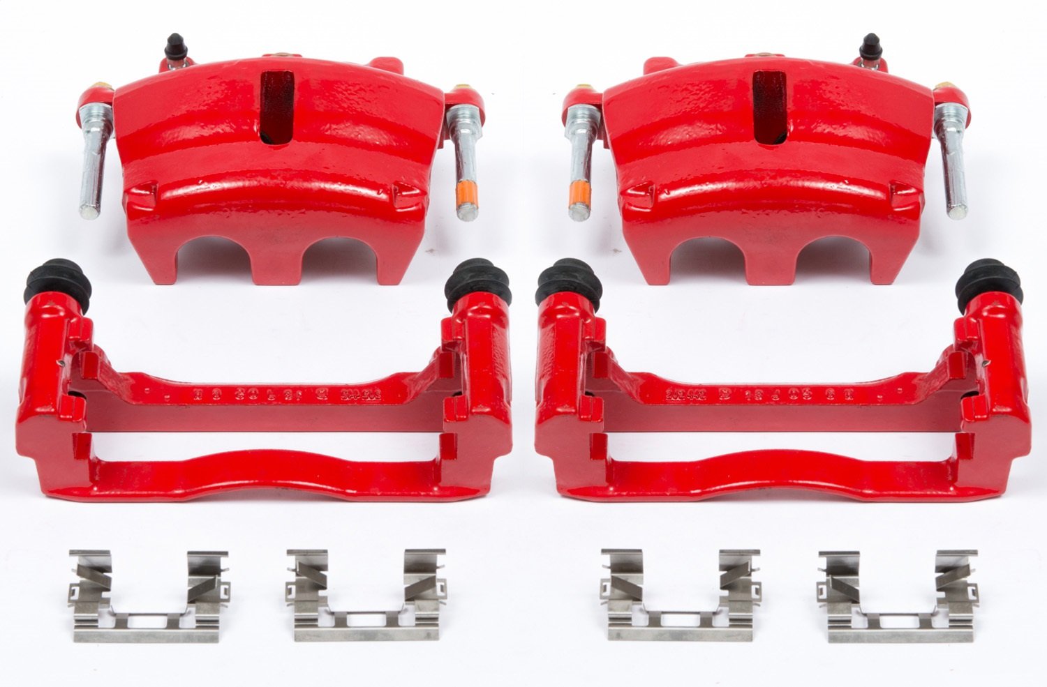 Power Stop S5004A Front Pair of High-Temp Red Powder Coated Calipers For Buick Rainier, Chevrolet Trailblazer, Chevrolet Trailblazer, GMC Envoy, GMC Envo [Model Specific]