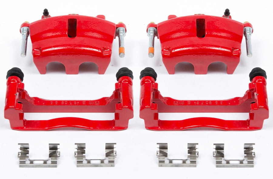 Power Stop S5004A Front Pair of High-Temp Red Powder Coated Calipers For Buick Rainier, Chevrolet Trailblazer, Chevrolet Trailblazer, GMC Envoy, GMC Envo [Model Specific]