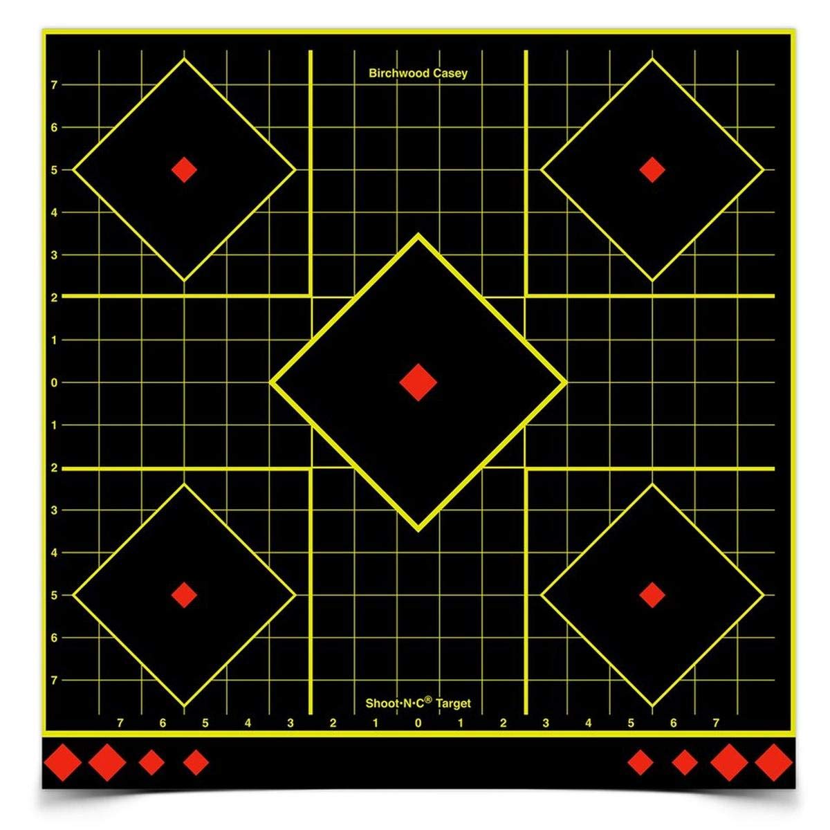 Birchwood Casey 17.25" Shoot-N-C Reactive Targets - Highly Visible Instant Feedback Self-Adhesive Shooting Target Stickers with Repair Pasters - 5 Targets, 85 Pasters