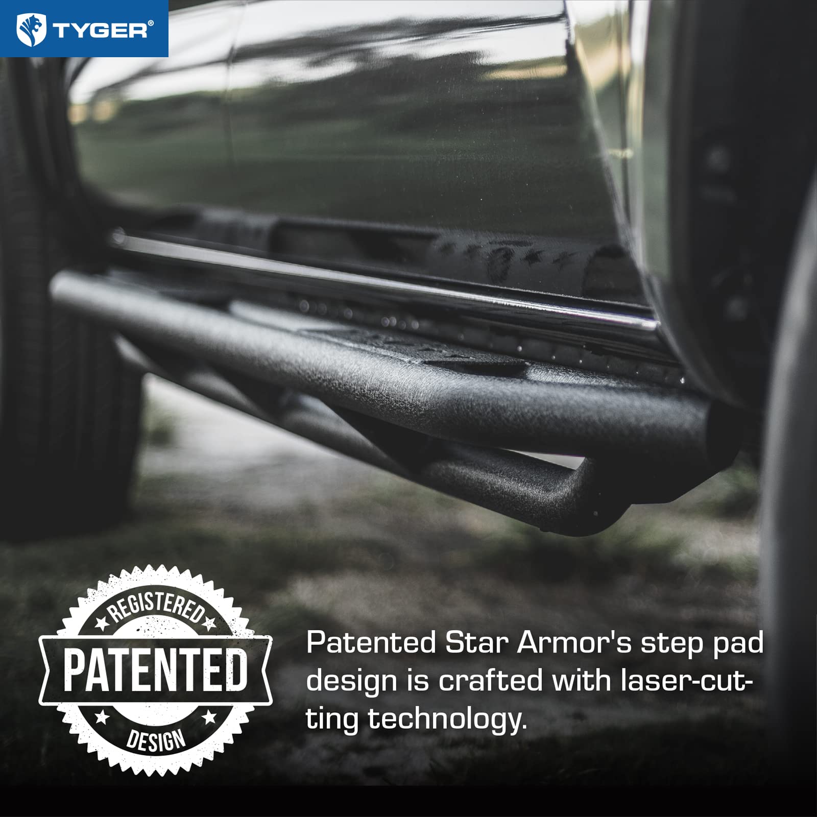 Tyger Auto Compatible Star Armor with 2005-2025 Nissan Frontier | Crew Cab | TG-AM2N20158 | Side Step Rails Nerf Bars Running Boards