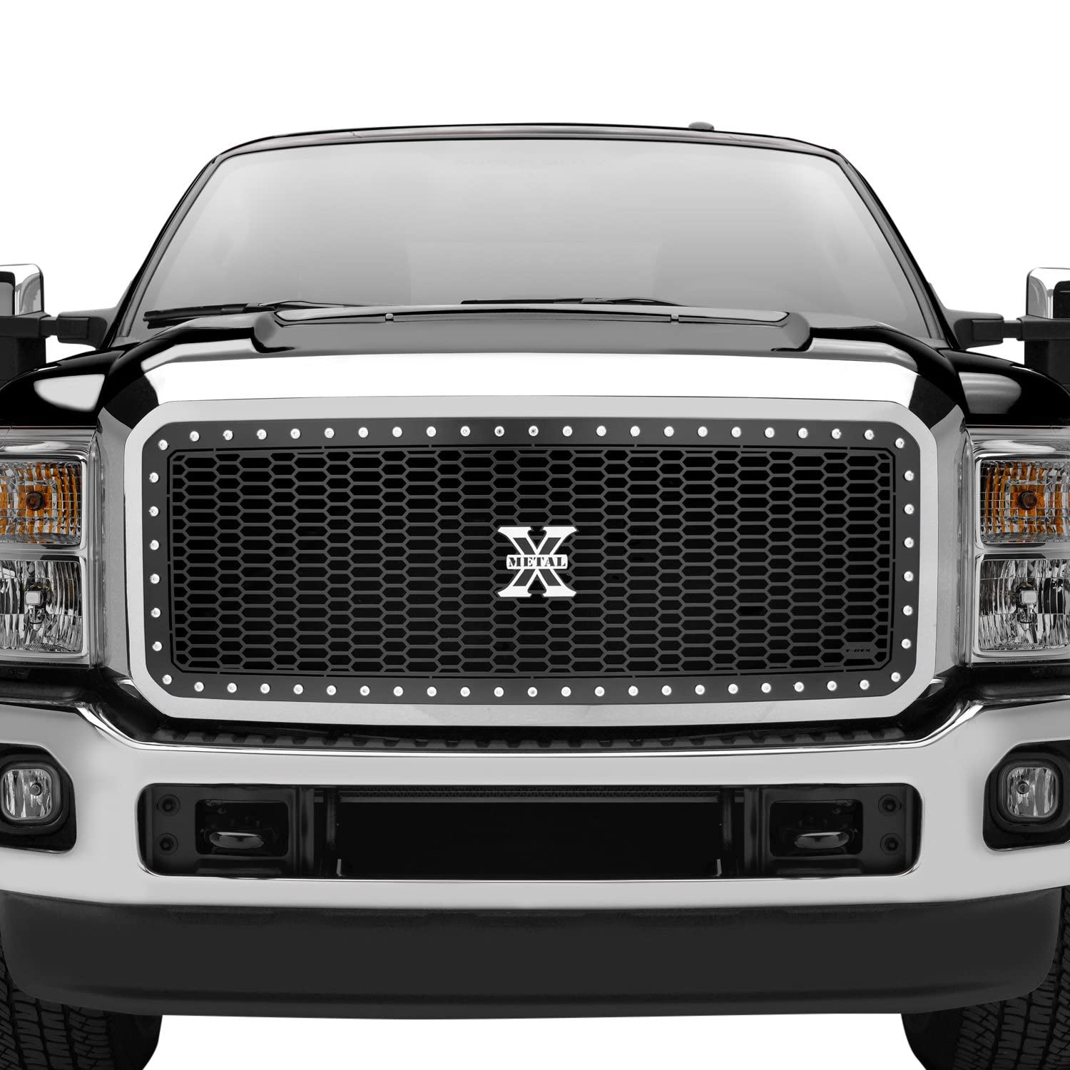 Laser X Grille 2011-2016 Super Duty, Black, 1 Pc, Insert, Chrome Studs - PN #7715461