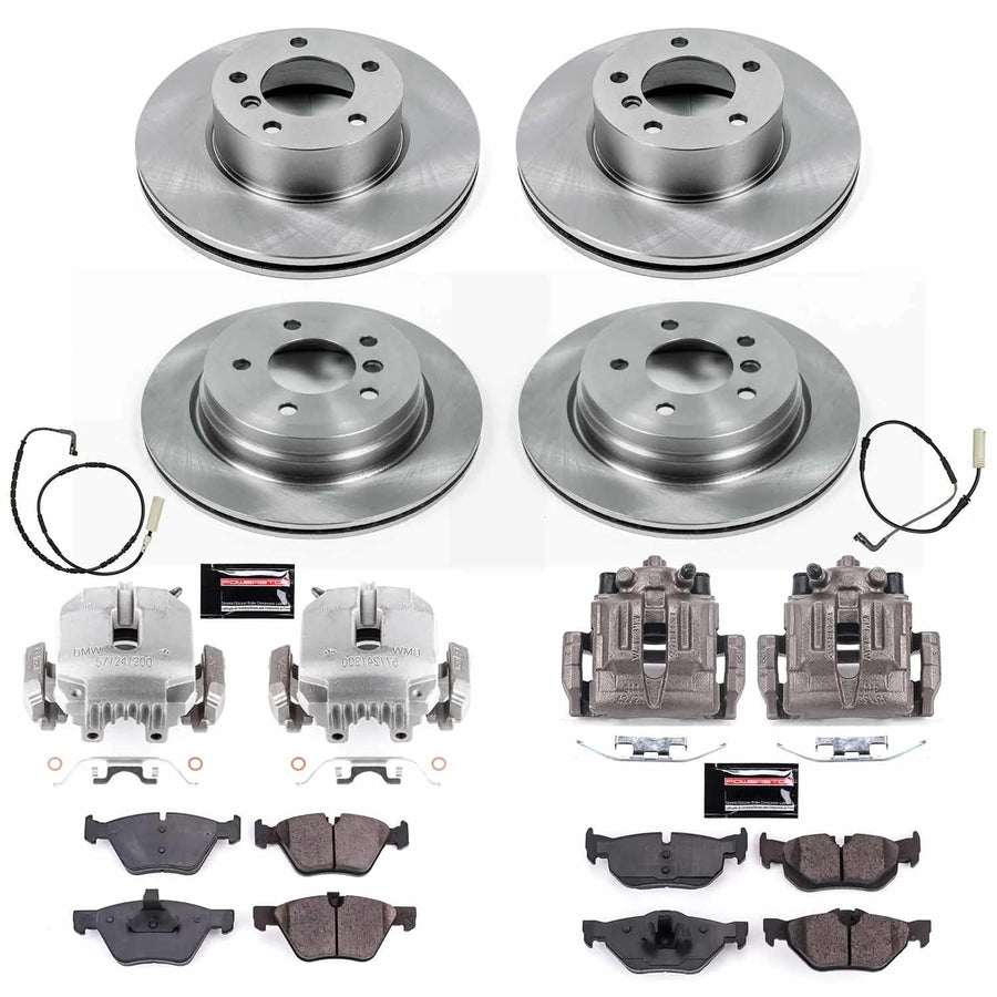 Power Stop KCOE4103 Brake Caliper Kit Replacement Front and Rear - Brake Rotor, Brake Pads & Calipers For BMW 328i 2007, BMW 328xi 2007 [Model Specific]