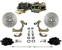 Power Front Disc Brake Conversion Kit With LEED BRAKES Disc Drum Valve Maxgrip Xds Black Calipers