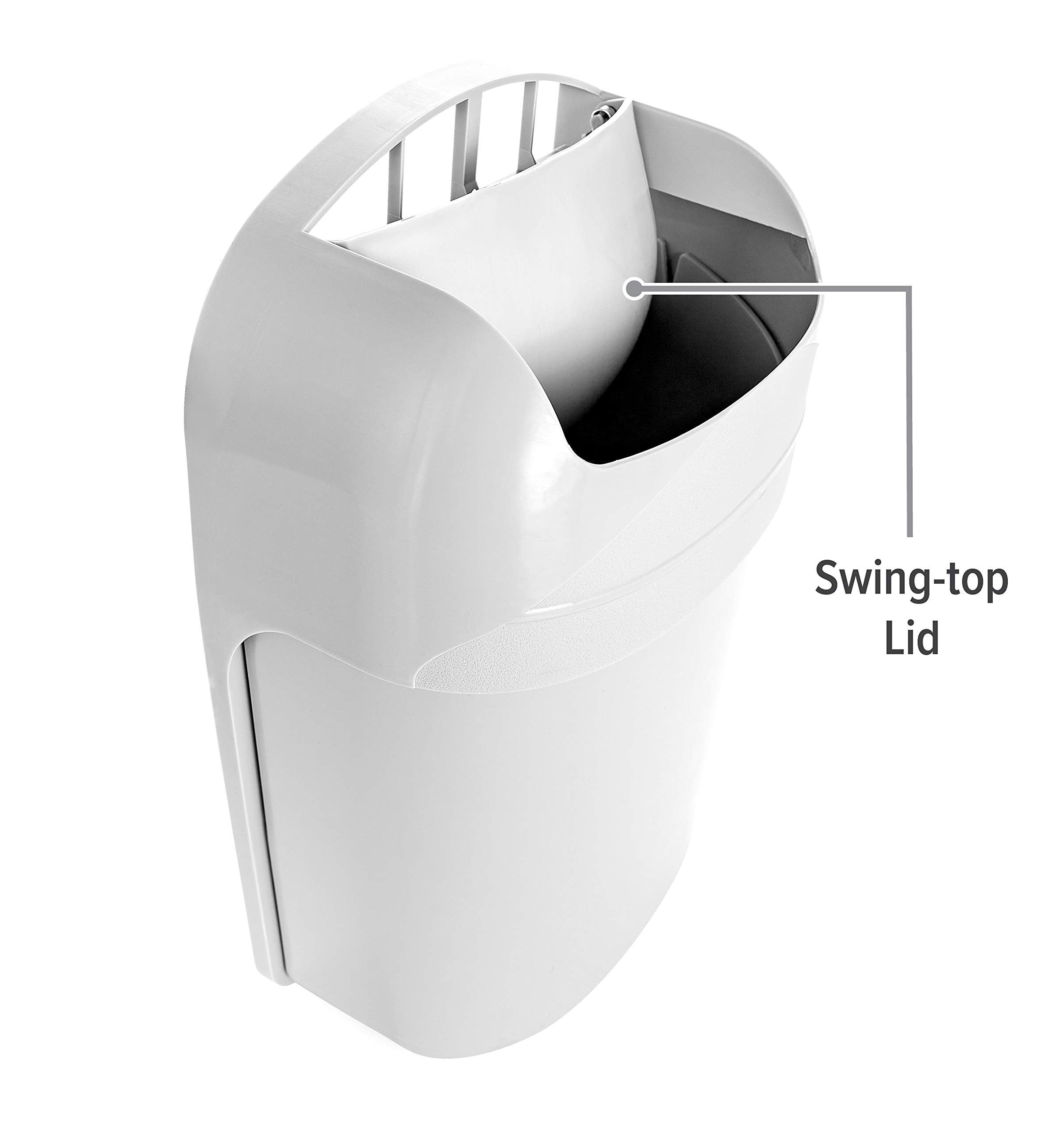 Cabinet Mount Camco Trash Can | Ideal for Tight Spaces in an RV, Boat, Apartment, Dorm Room or Tiny House | Measures 13.5" x 8.5" x 5" (43962)