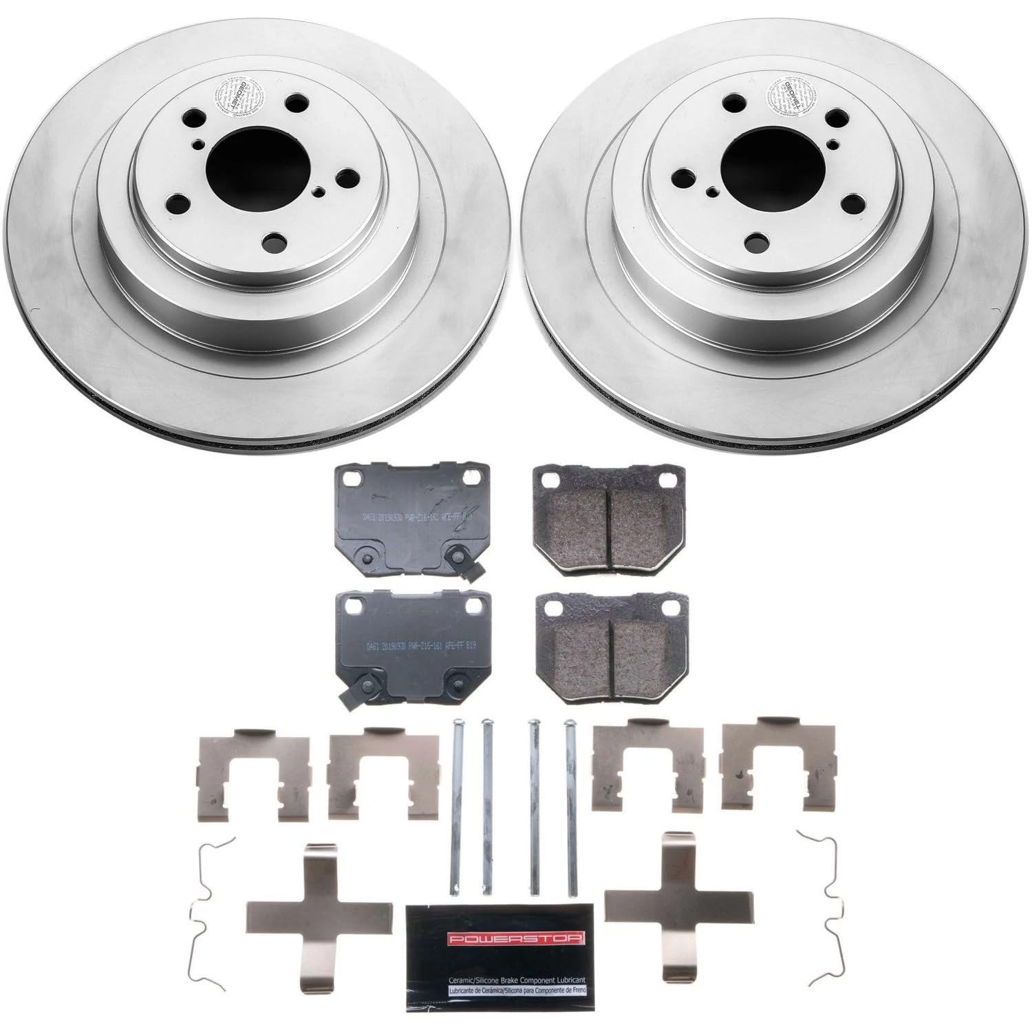 Power Stop CRK4932 Coated Rotor Brake Kit-Rear Rotors and Ceramic Brake Pads For Subaru Impreza 2006-2007 [Model Specific]