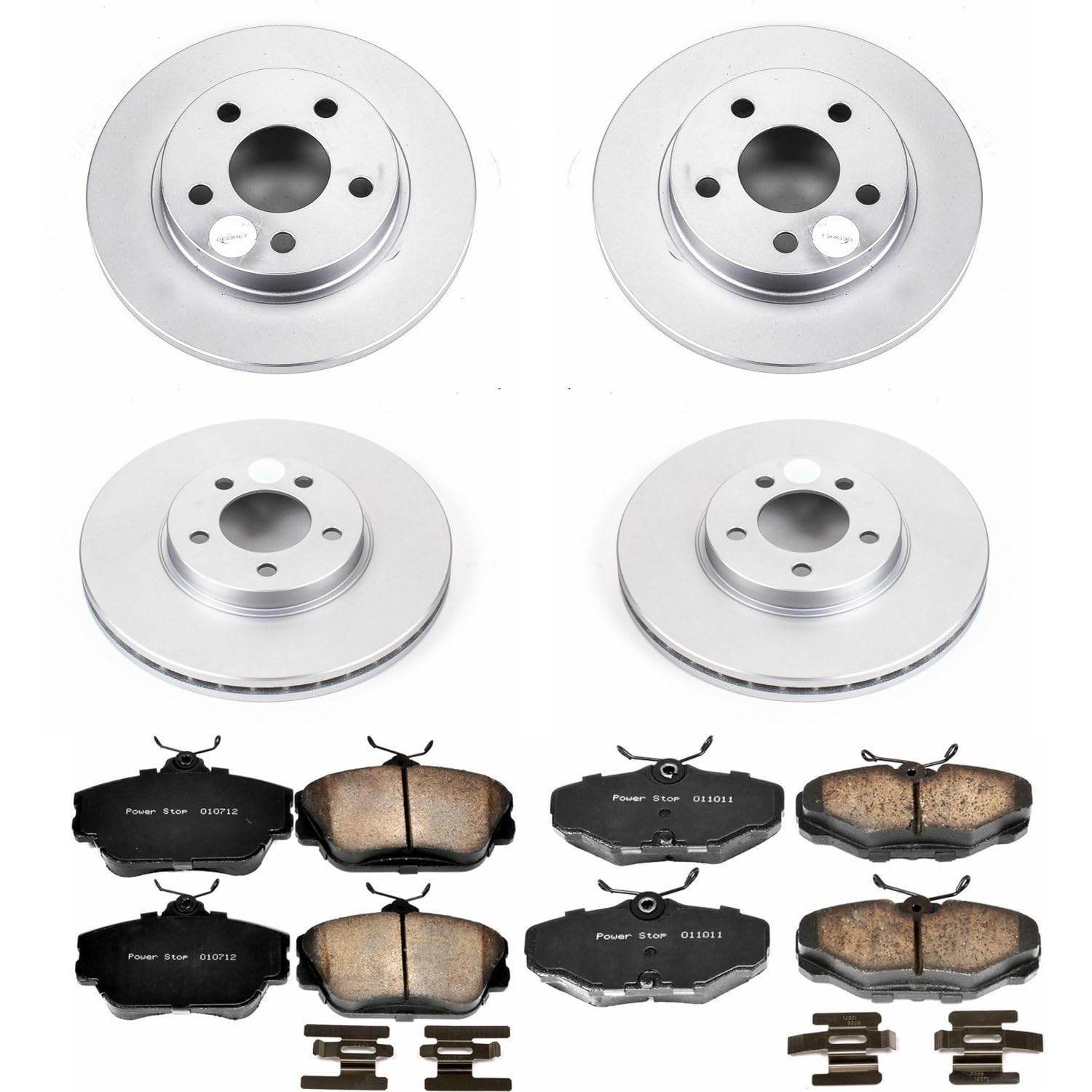 Power Stop Coated Brake Rotor & CRK1320 Ceramic Brake Pads- front & rear