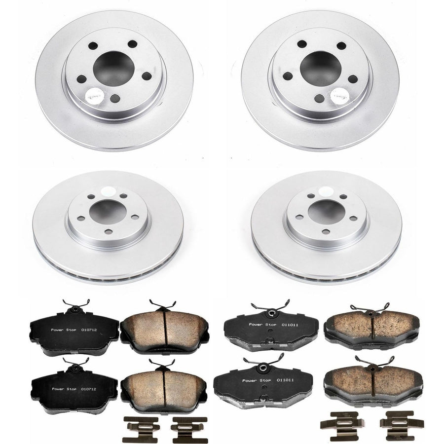 Power Stop Coated Brake Rotor & CRK1320 Ceramic Brake Pads- front & rear