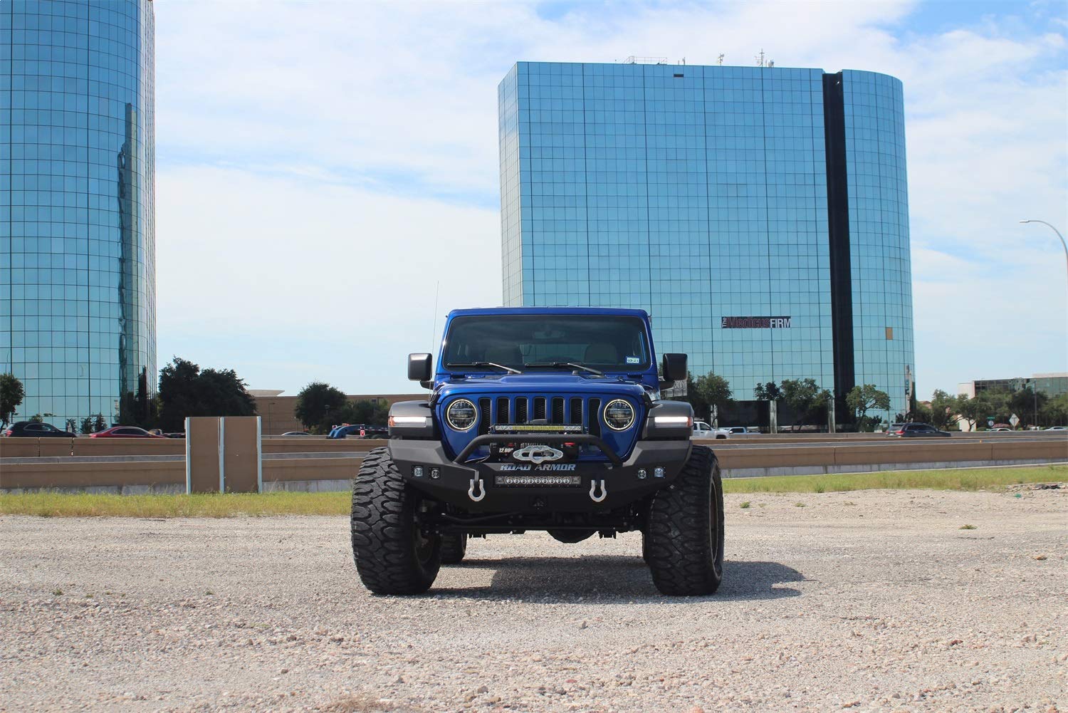 Stealth Road Armor 5183F3B Front Full Width Winch Bumper Sheet Metal Pre-Runner Guard | Rubicon Only - Texture Black - Compatible with: 2018-2025 Jeep JL JLU JT