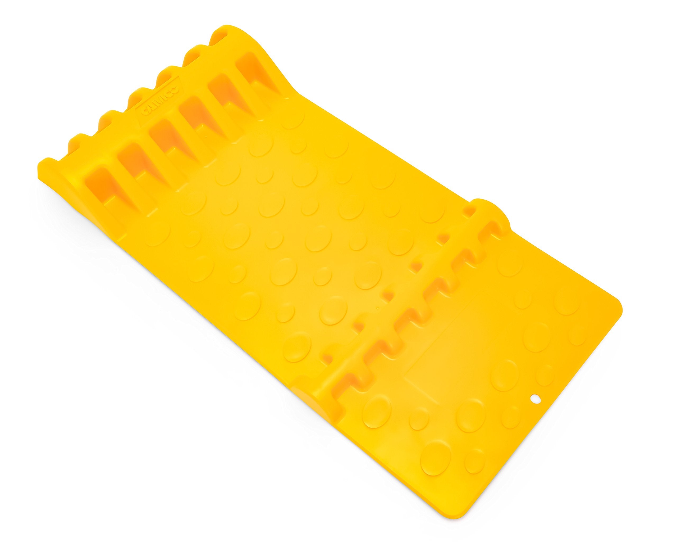 AccuPark Camco Parking Mat | Features 2 Raised Bumps for Parking Accuracy | Easy Installation with Heavy Duty Adhesive Tape | Yellow (42891)