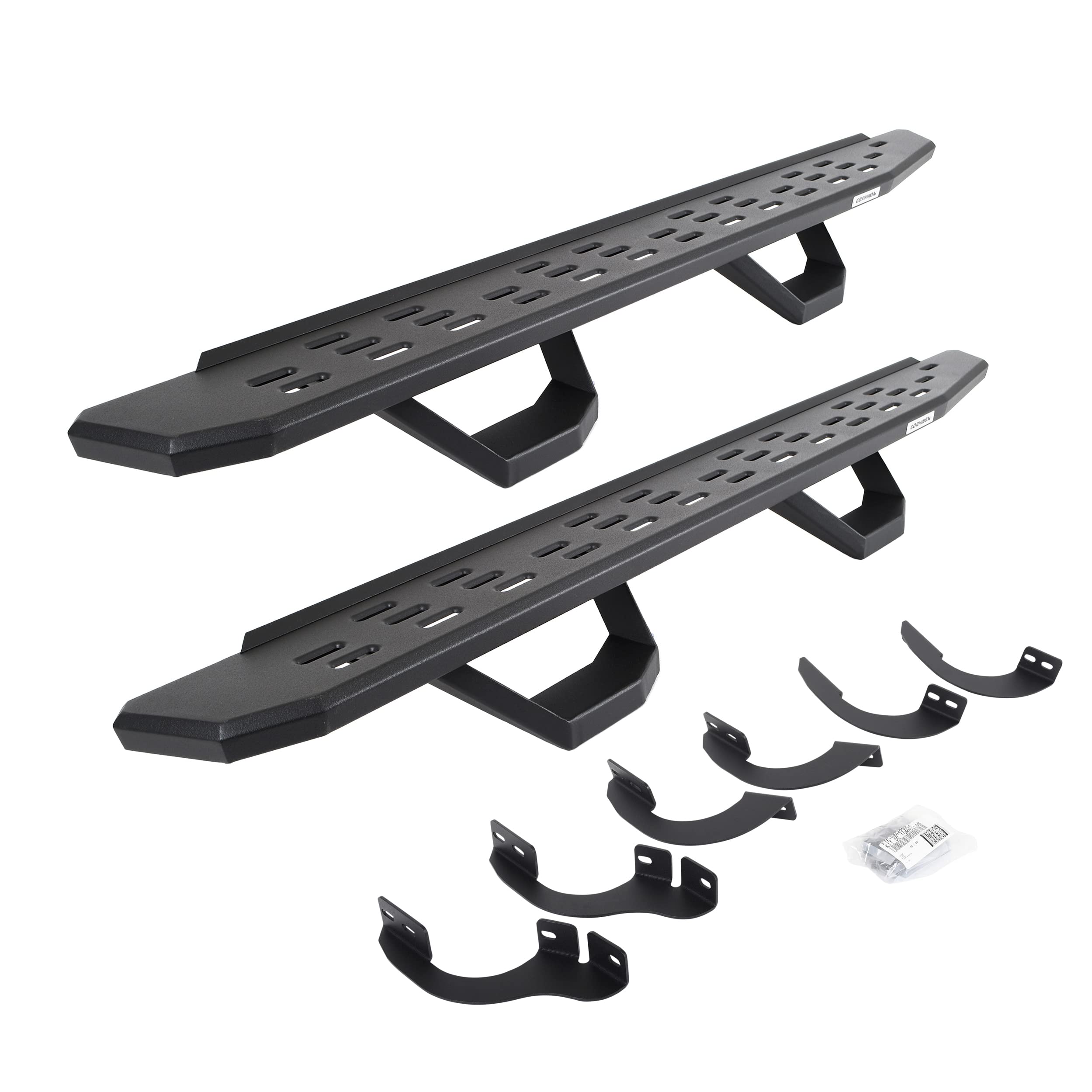 Go Rhino Running Boards RB30, Brackets, & 2 Pair of Drop Steps | Galvanized Steel, Protective Bedliner Coating | 6964256820T | Fits 2014-2023 Toyota 4Runner (See Description for exclusions)
