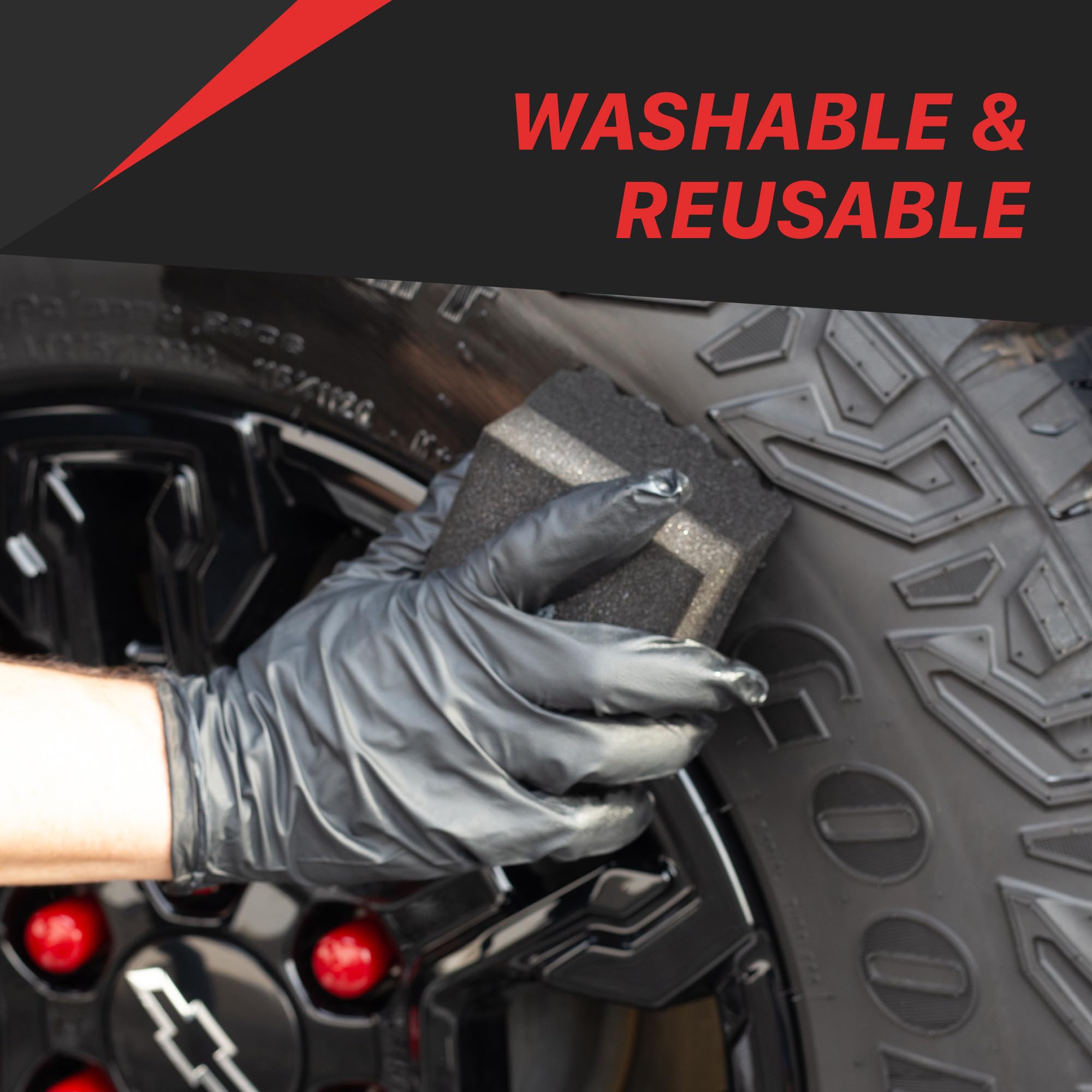 Maxshine Hydro-Tech Tire Foam Applicator Pad for Car Detailing, Zigzag-Cut Design – Scratch-Free Sponge for Tire Shine, Wax, Sealants & Glazes