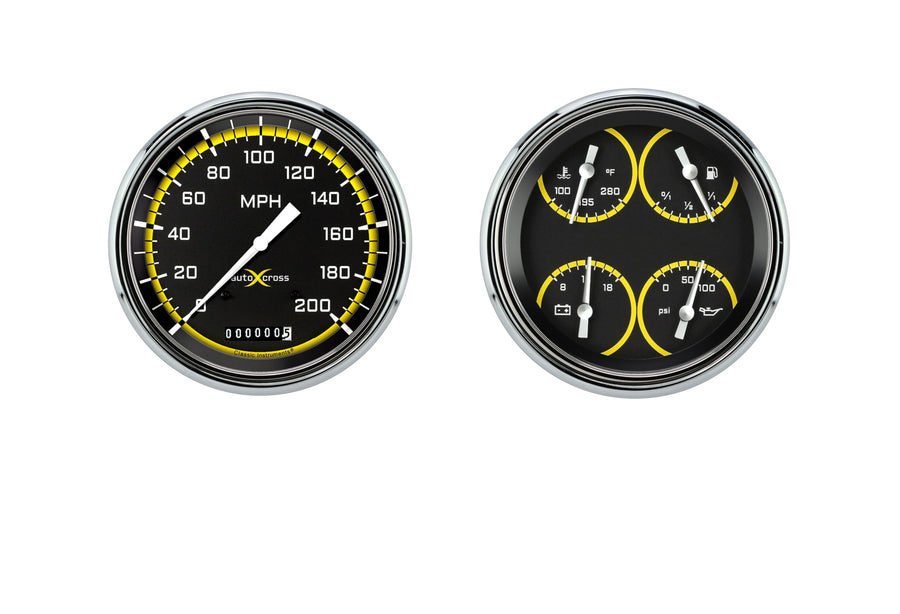 Classic Instruments 1947-1953 Chevy Truck CT47AXY52 Autocross Yellow - Speedometer &Qud - GM