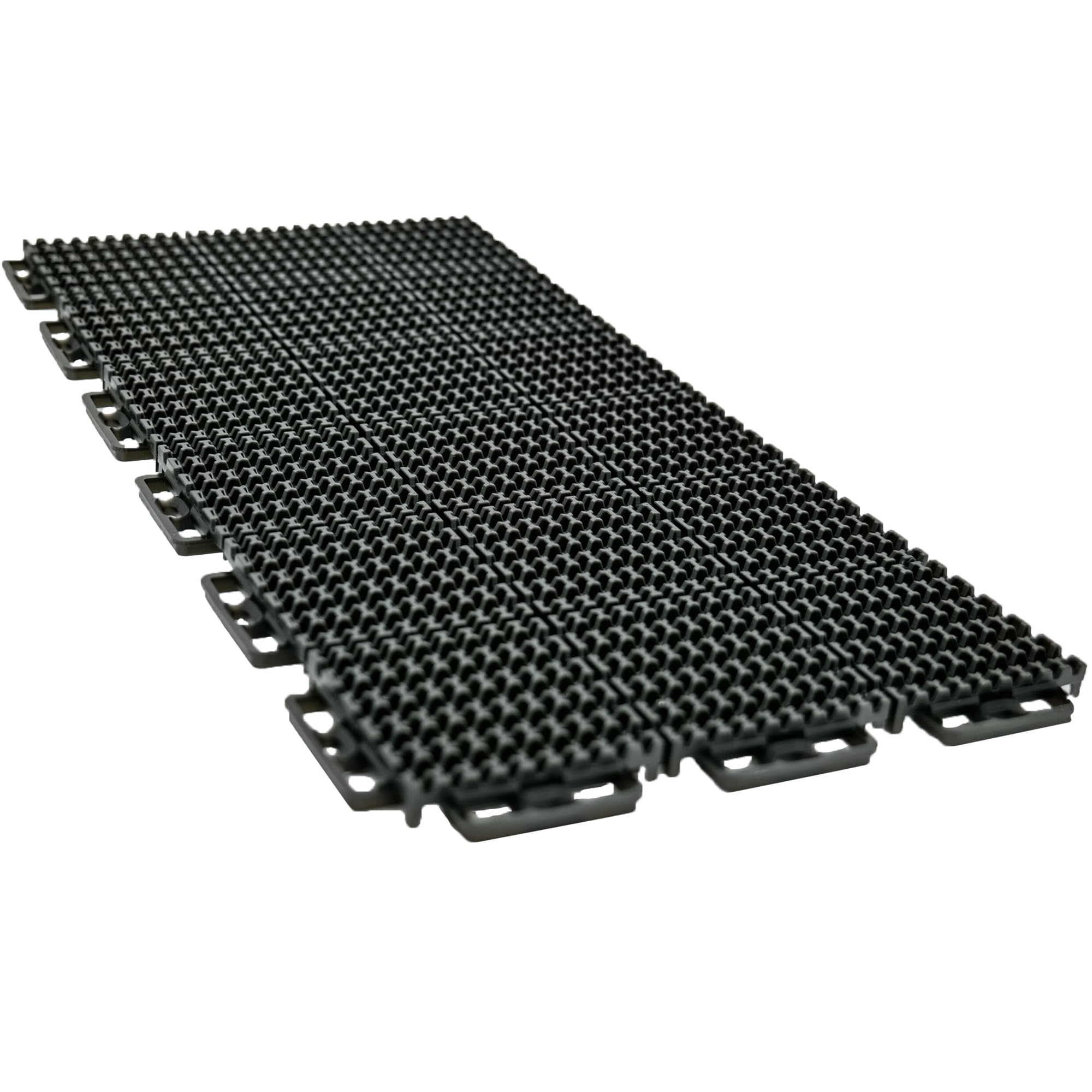 ProTech XT Caliber Garage Flooring and Trailer Deck Traction Tiles, 9” x 18” Interlocking Tiles, Black, 24-Pack