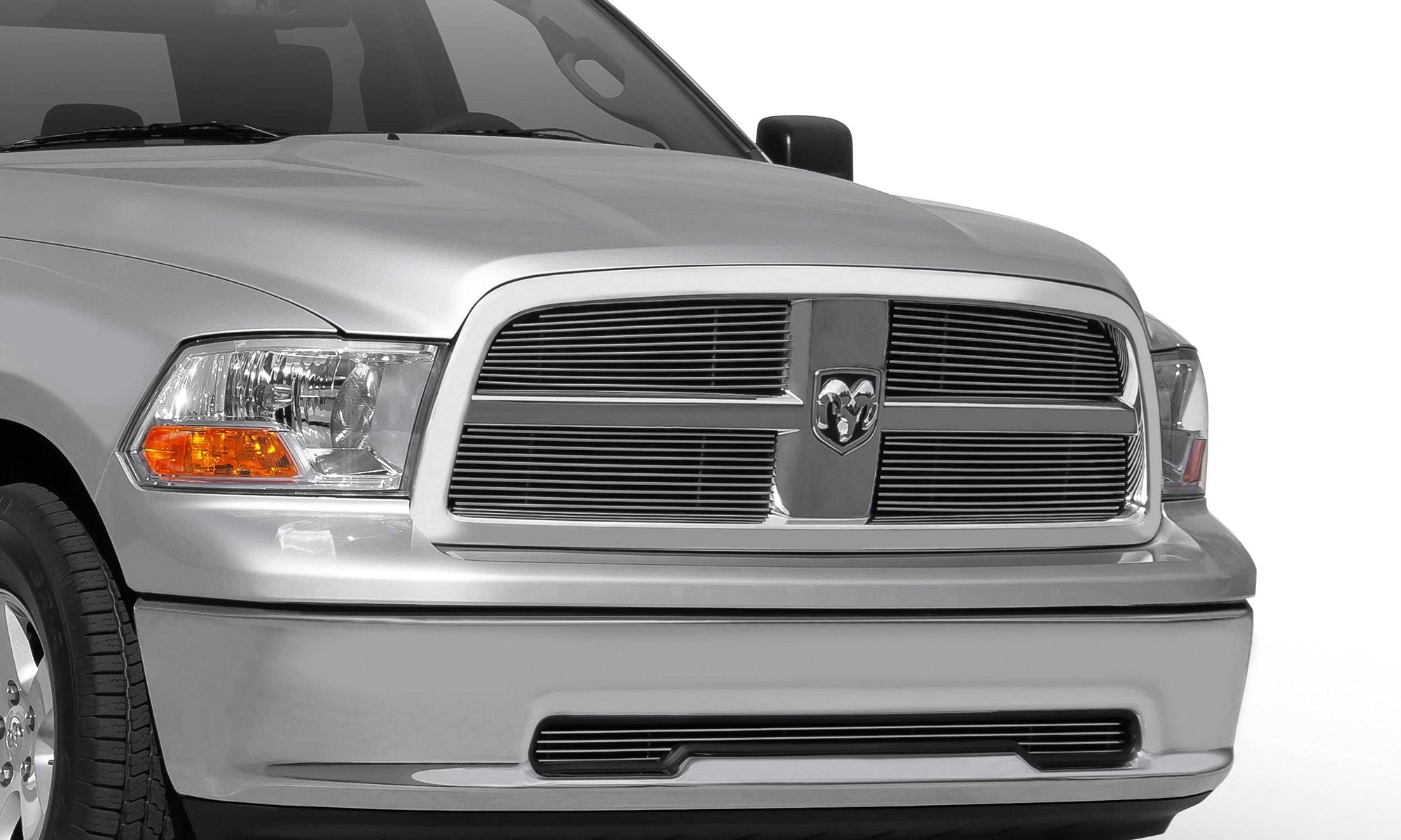 Horizontal T-Rex 21456 Aluminum Polished Finish Billet Grille Overlay for Dodge Ram Pickup 1500