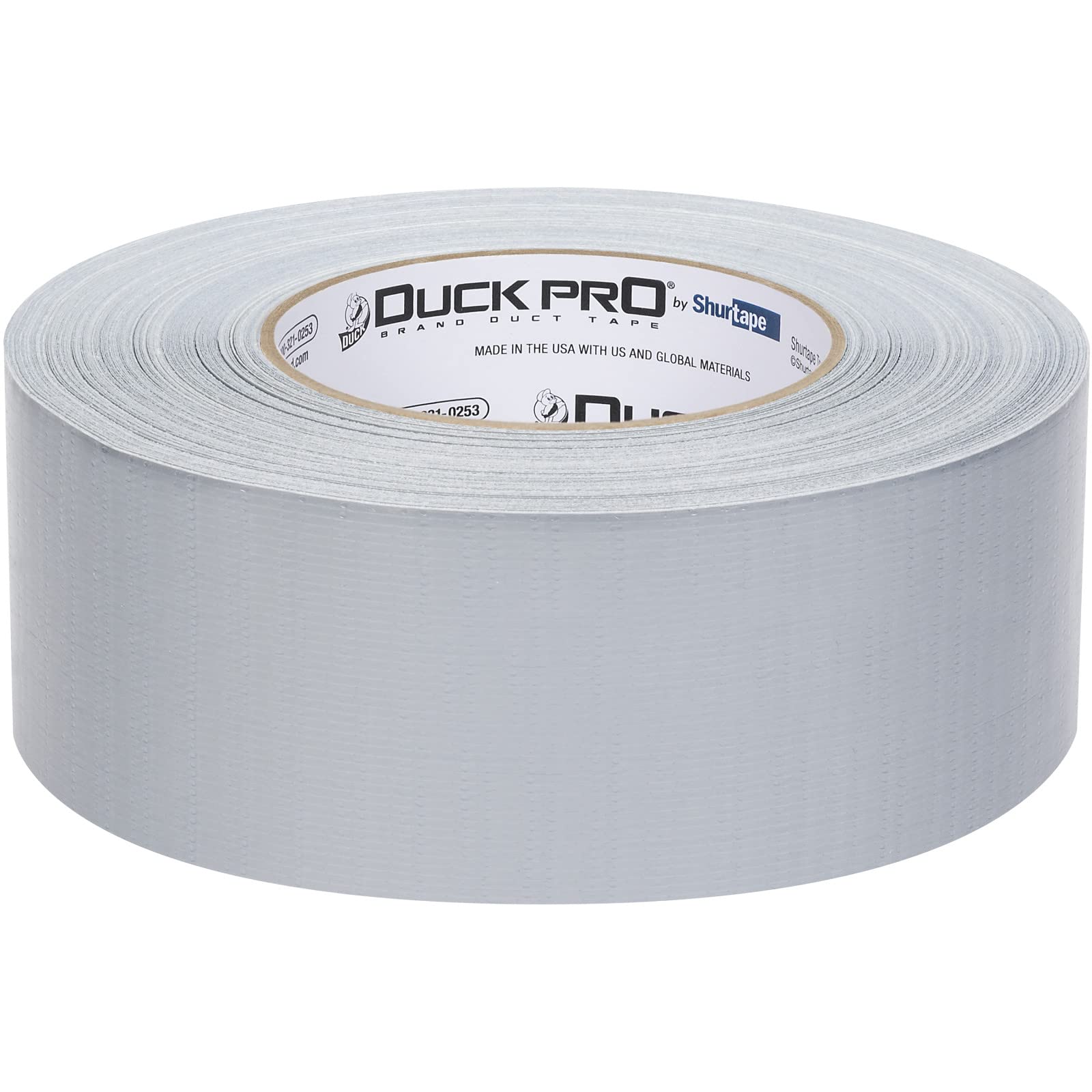Shurtape Duck Pro Contractor Grade, Co-Extruded Cloth Duct Tape for Sealing, Seaming, Repair and Remodel, 48mm x 60yd, 10.0 mil, Silver, 1 Roll (105450)