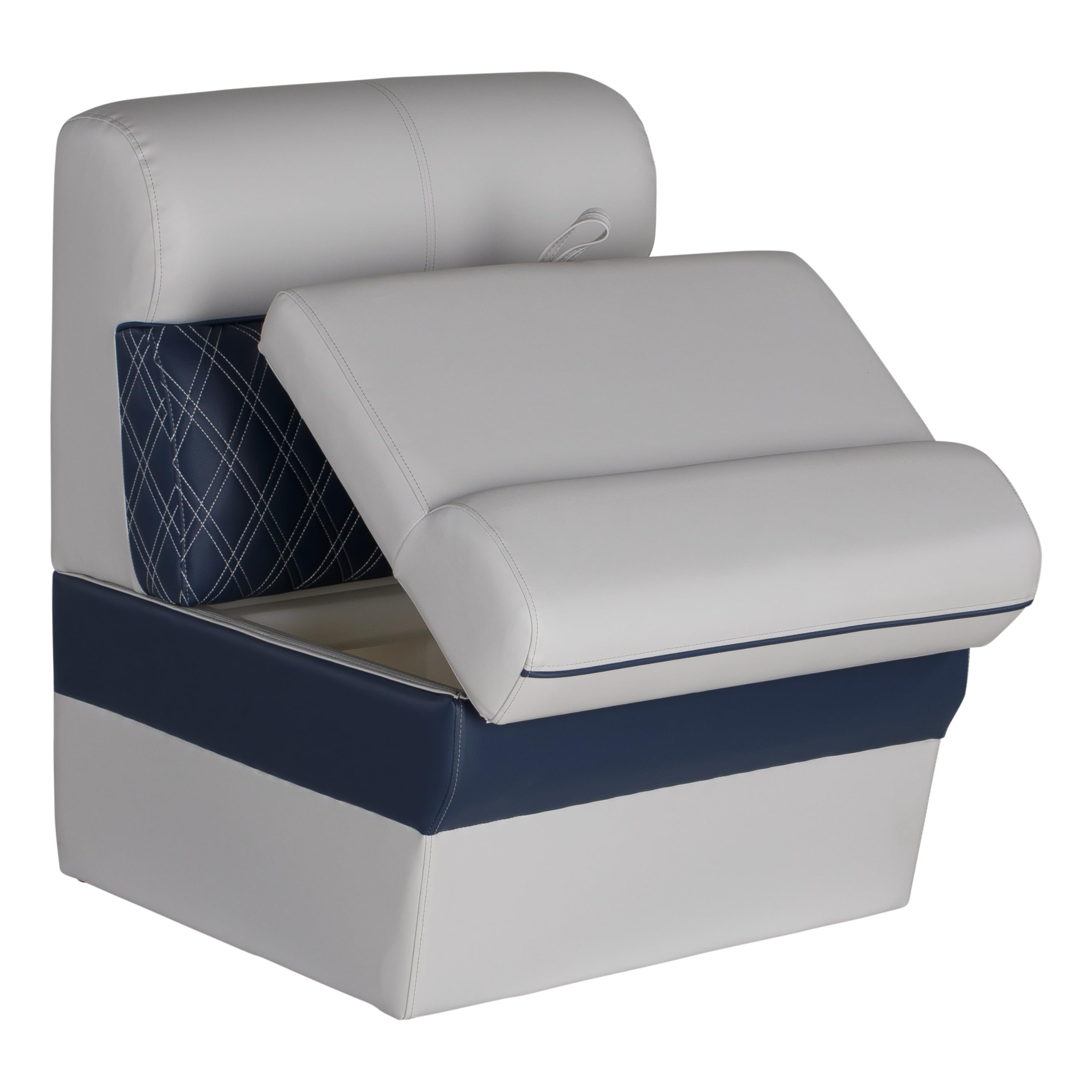 24" Lippert Sunset Collection Straight Pontoon Bench Seat, Contoured Foam Cushioning, Durable Marine-Grade Vinyl, Built-In Dry Storage, Poly Frame, 24"L x 28"W x 30"H - 2024021178