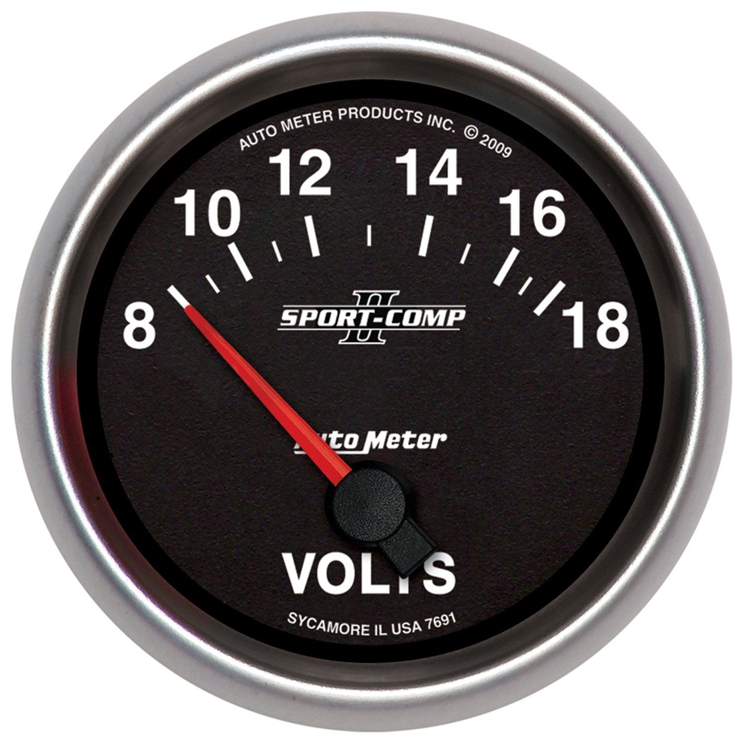Auto Meter Sport-Comp II 2-5/8" 8-18V Short Sweep Electric Voltmeter