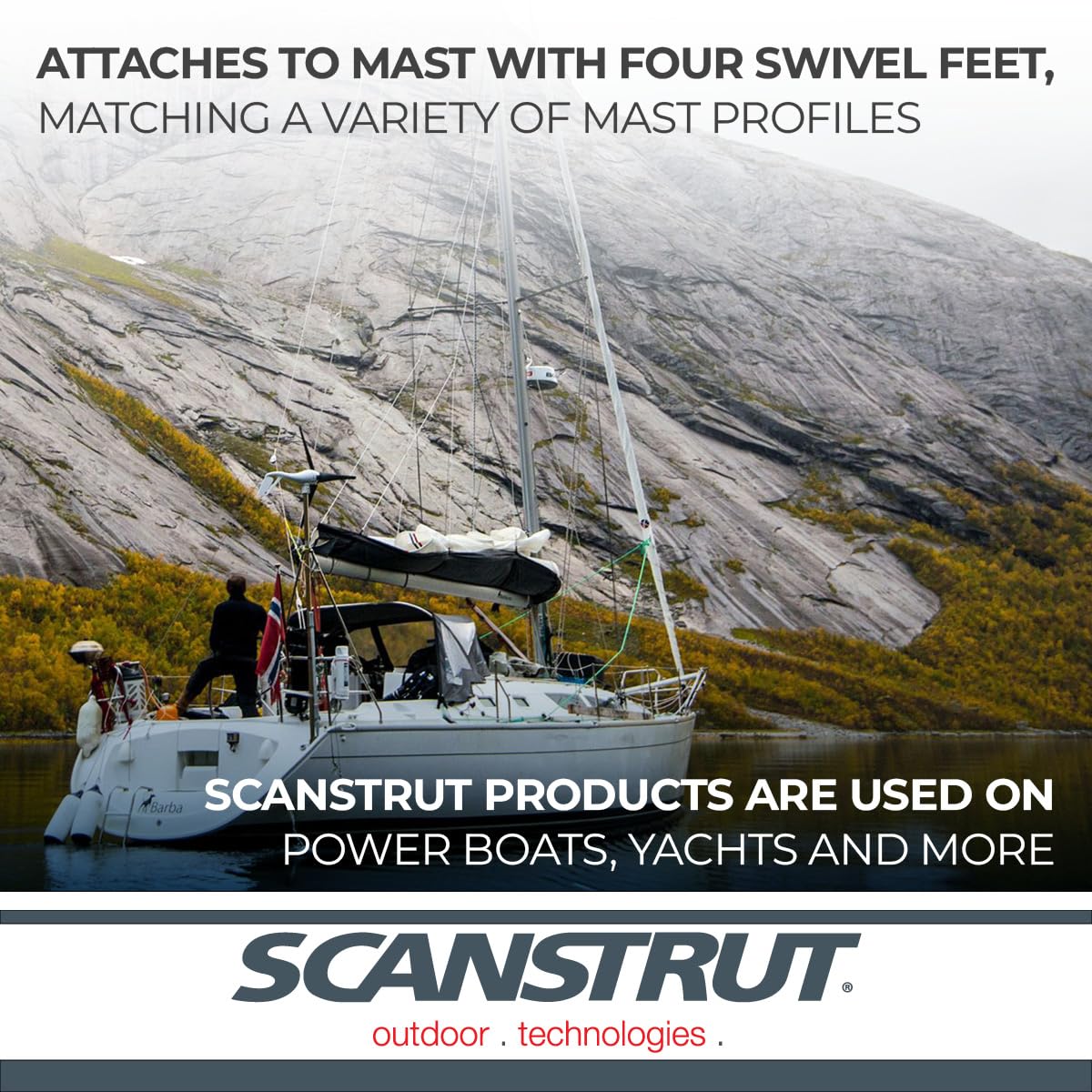 Self-Leveling Radar Mount Scanstrut LMM-1 for 2kW/4kW Raymarine, Garmin, and Navico BR24/3G/4G Radomes - Mast-Mounted