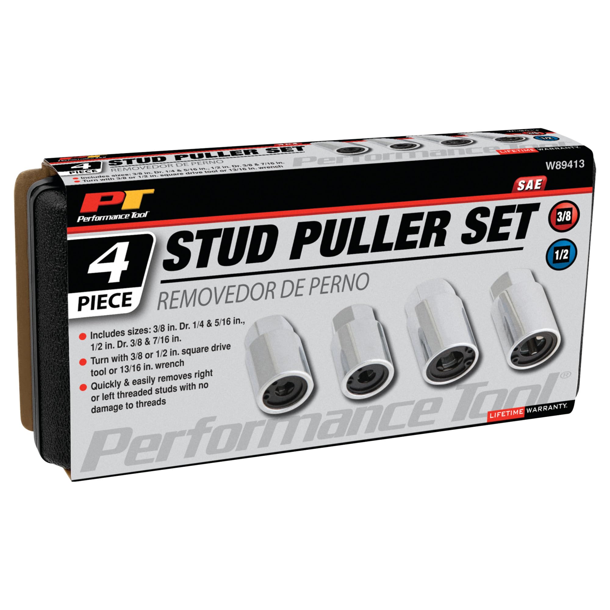 4-Piece SAE Stud Puller Set Performance Tool W89413